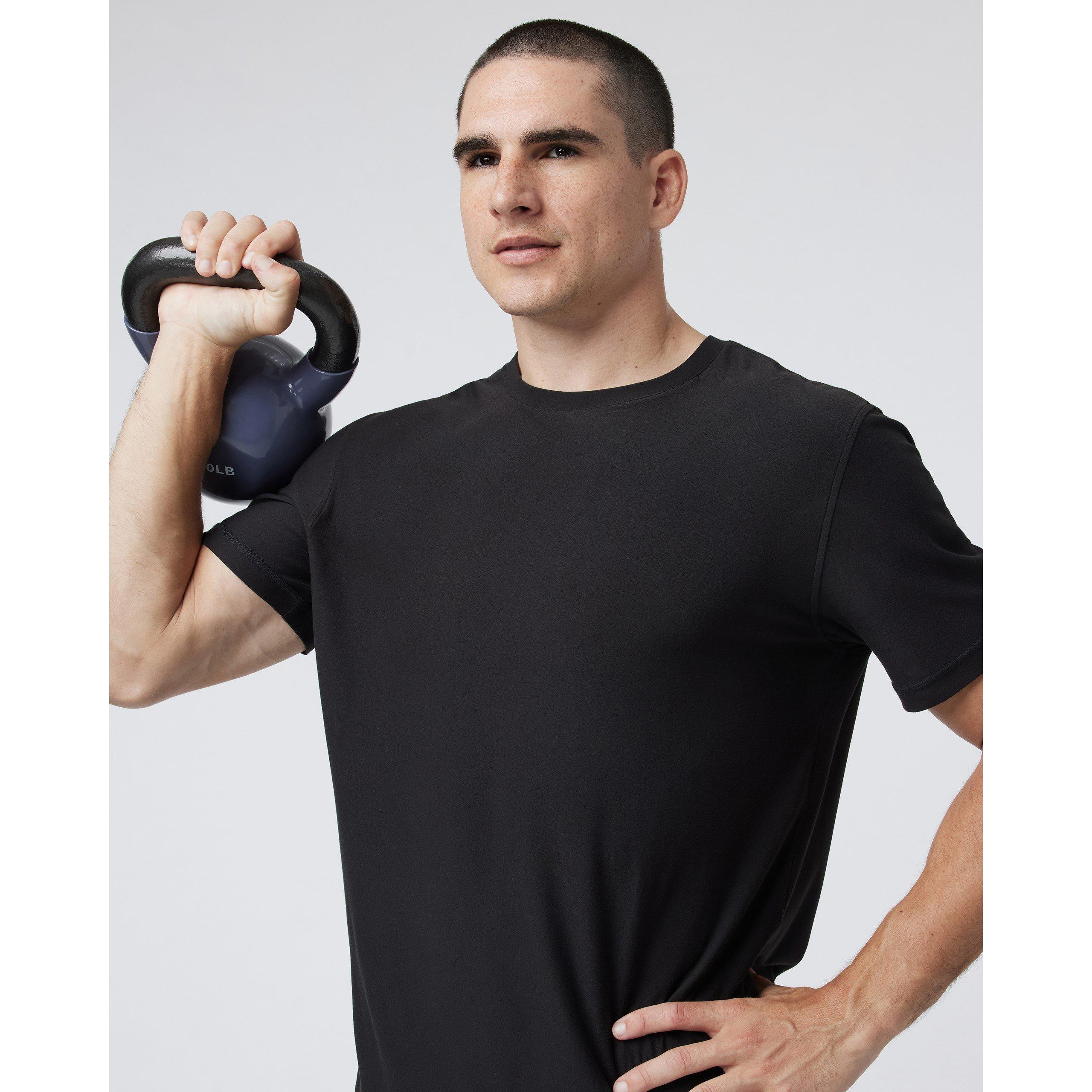 Black - Vuori - Men's Strato Tech Short Sleeve Performance Gym Top - 7