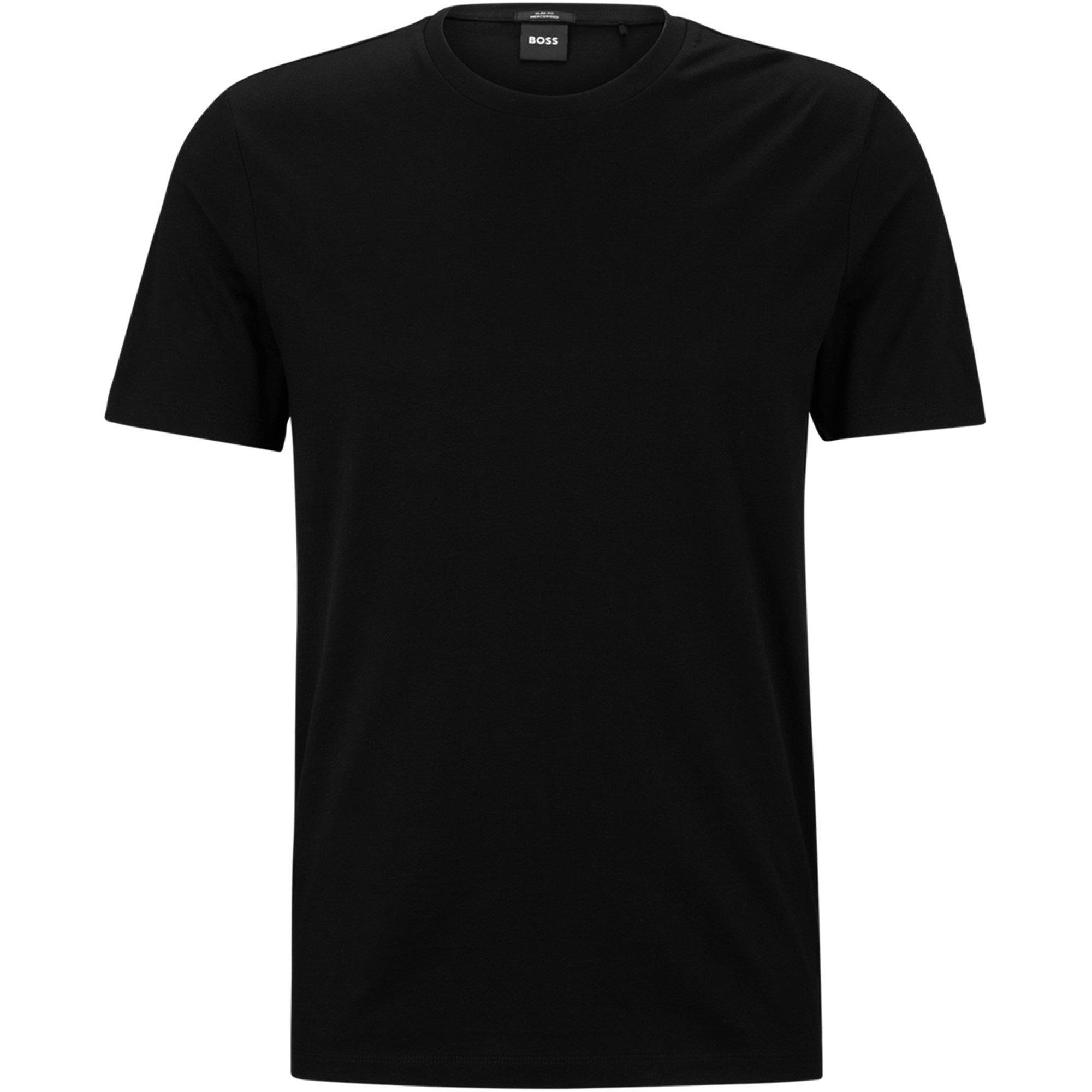 Boss Men's Tessler 150 Black Cotton Short Sleeve Slim Fit T-Shirt - Black 001 - Medium