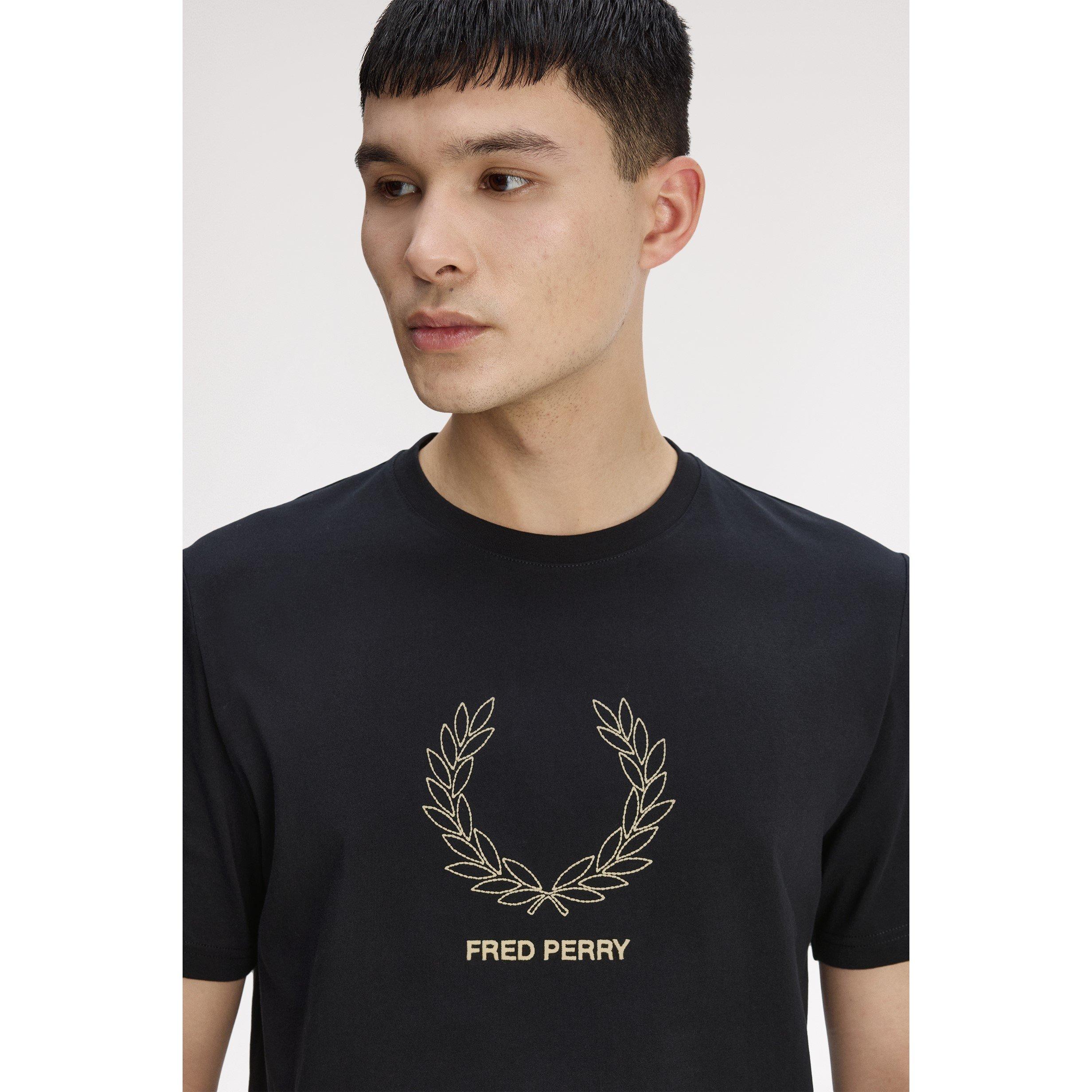 Black 102 - Fred Perry - Fred Mid Logo Tee Sn61 - 5