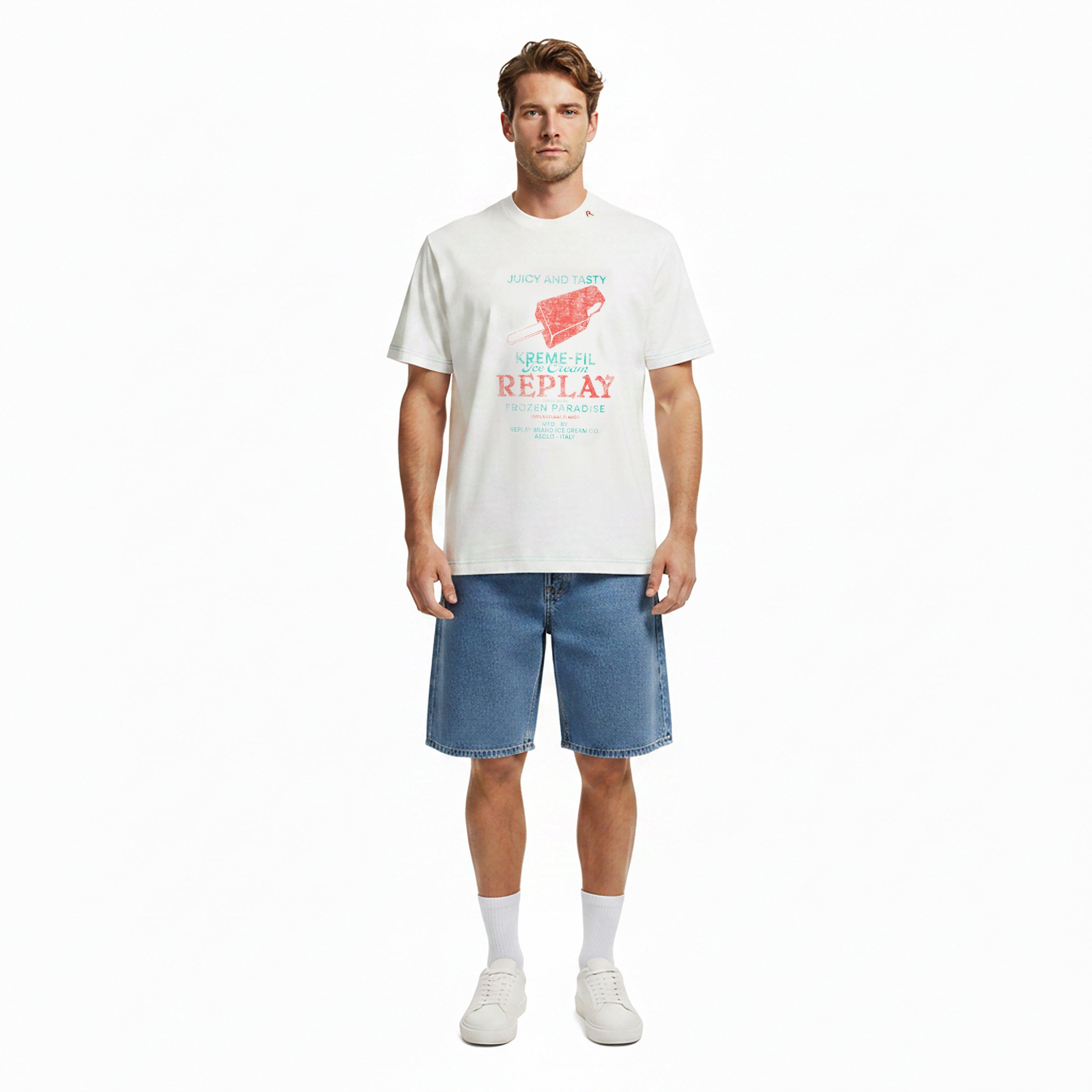 White - Replay - Men's T-Shirt - 5
