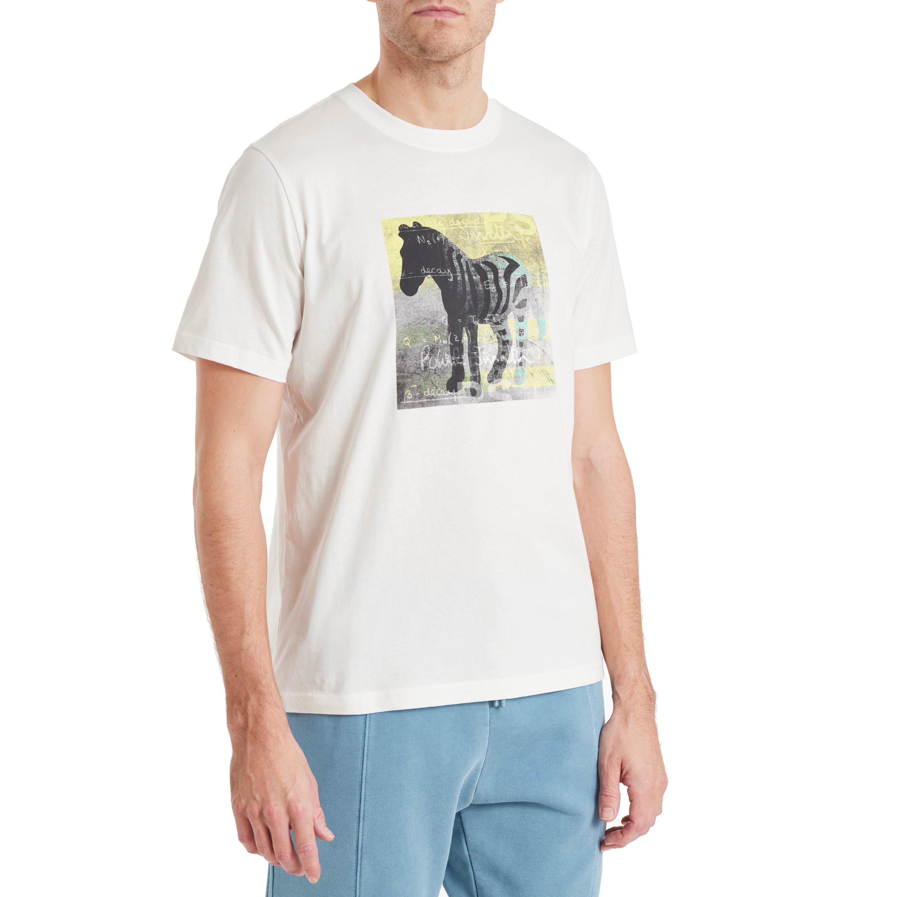 White 01 - PS Paul Smith - Men's Zebra Square Graphic Regular Fit T-Shirt - 2