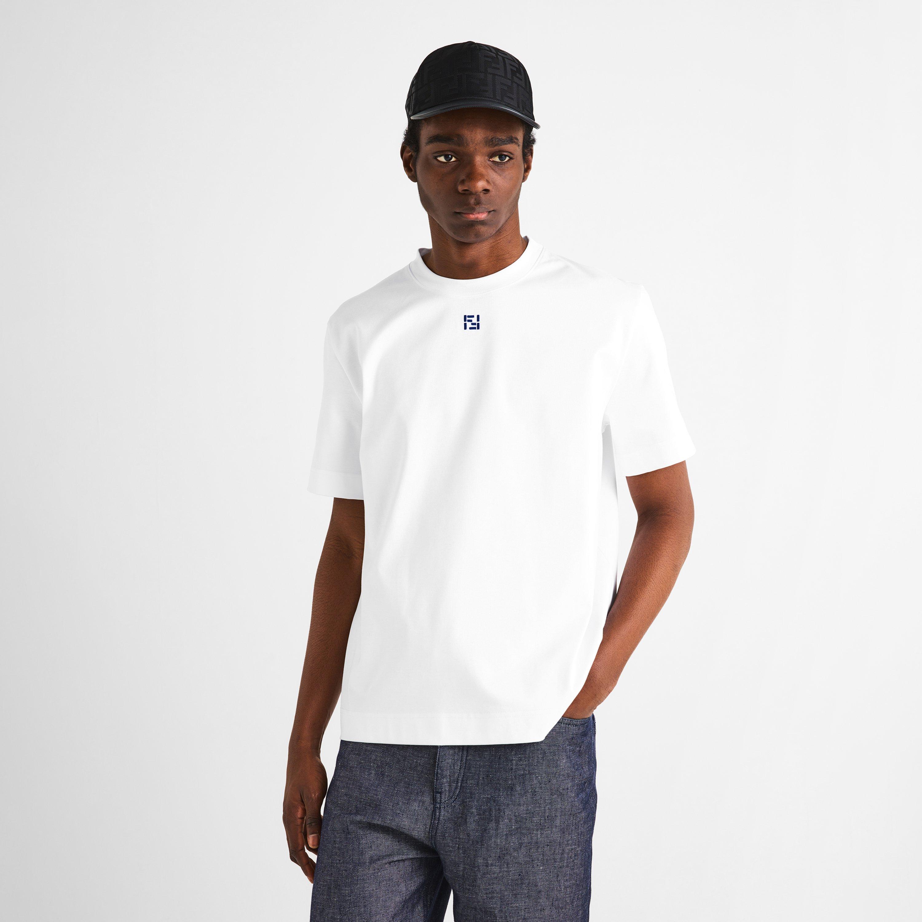 White/Blue - Fendi - Men's T-Shirt - 3