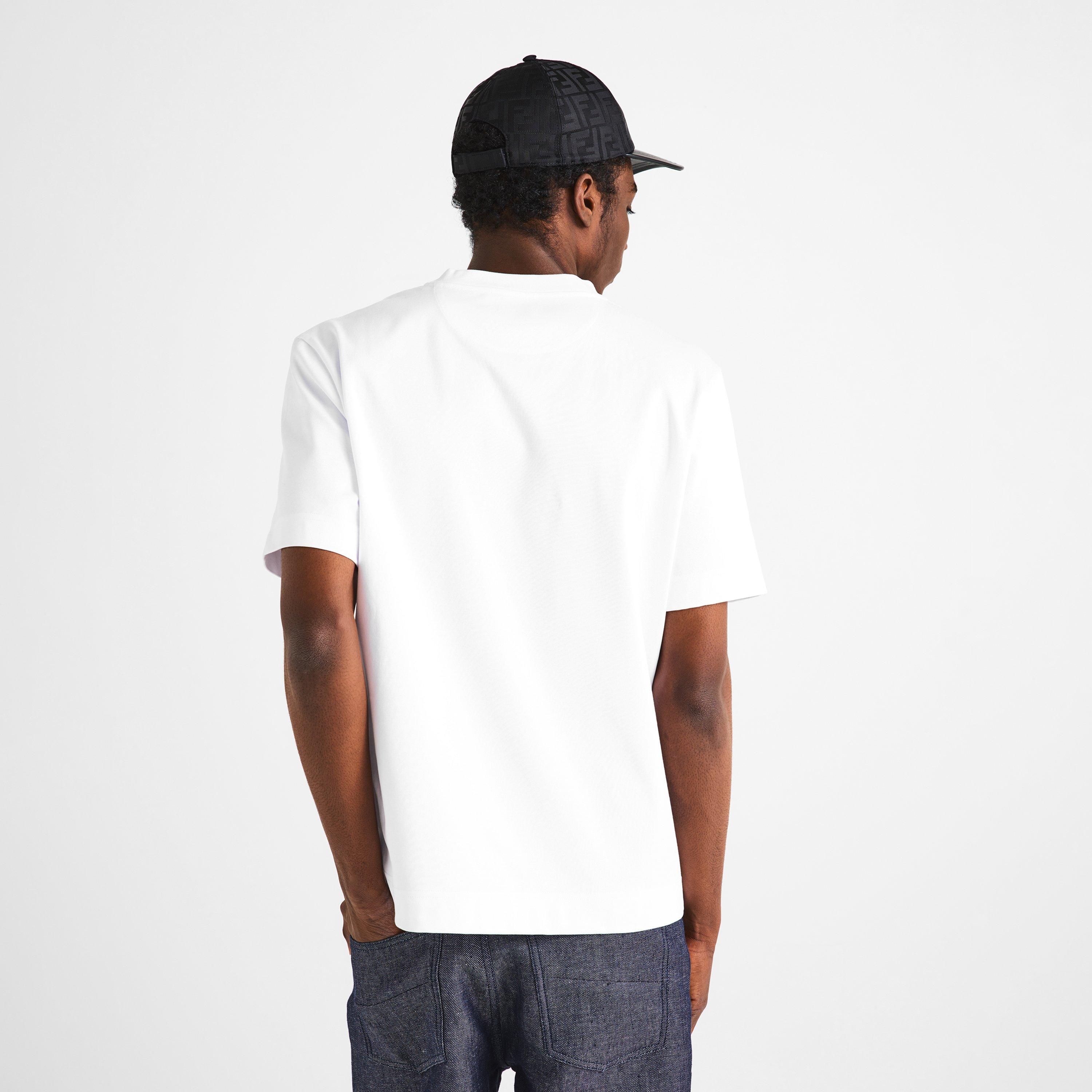 White/Blue - Fendi - Men's T-Shirt - 4