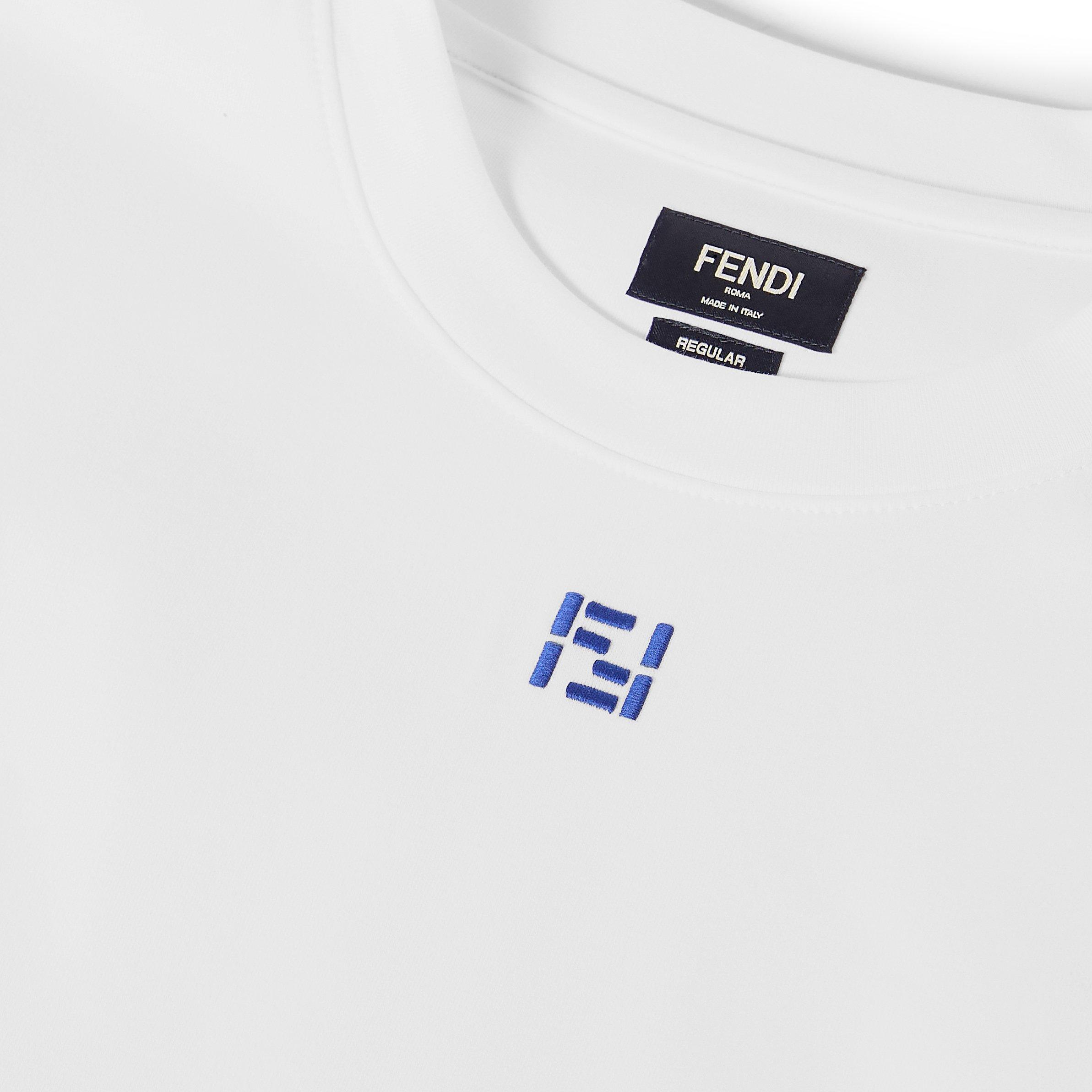 White/Blue - Fendi - Men's T-Shirt - 5