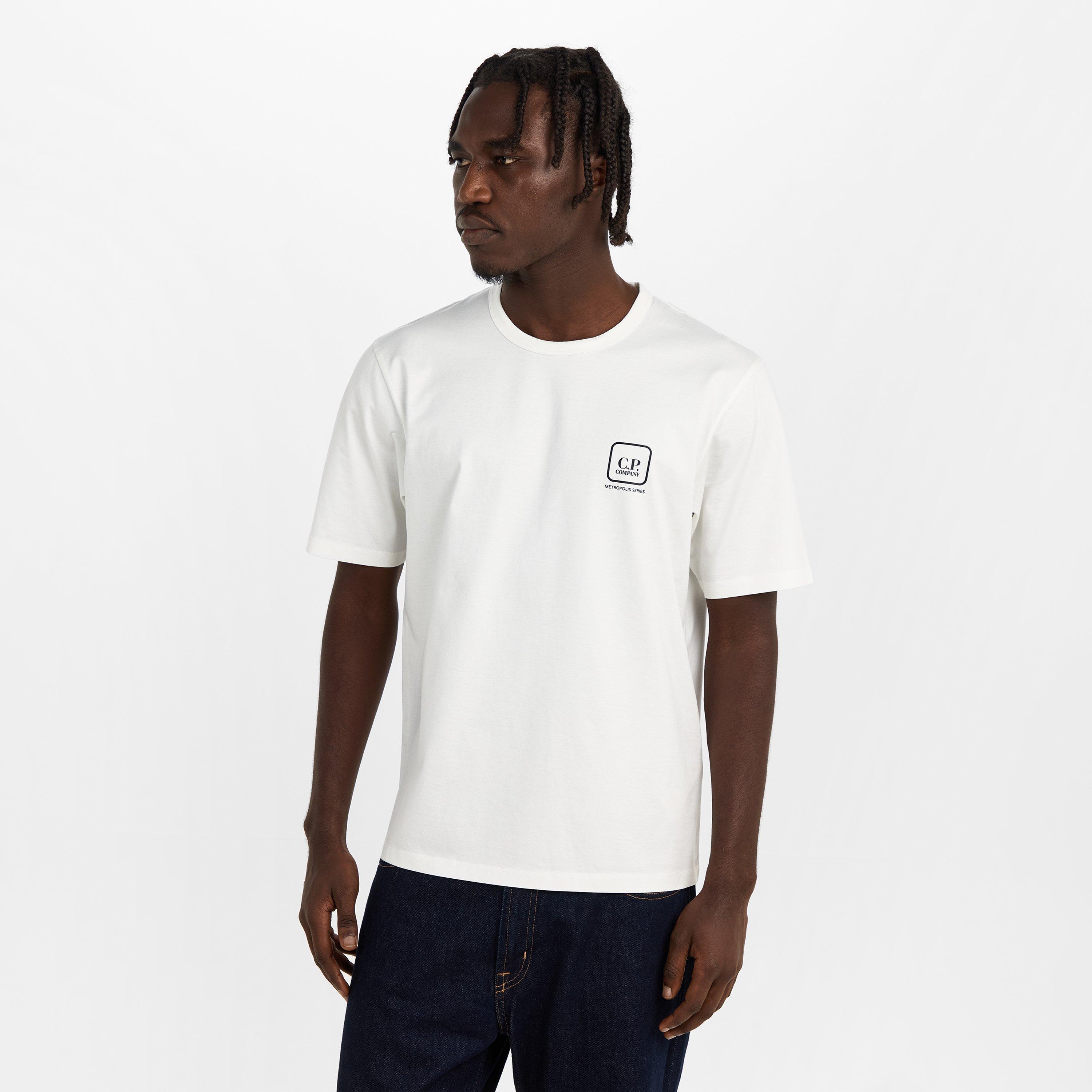 Gauze White 103 - CP Company Metropolis - Men's Stencil Large T-Shirt - 3