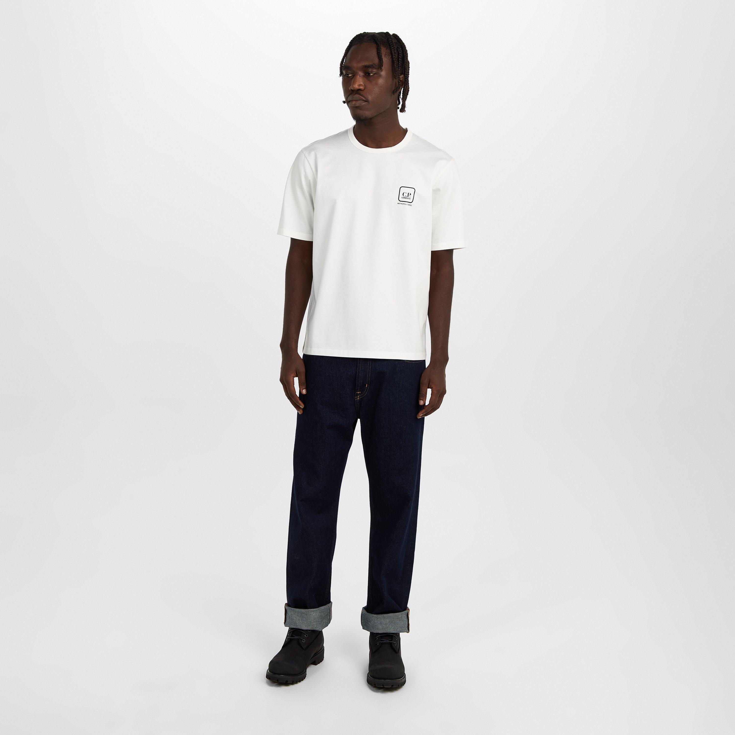 Gauze White 103 - CP Company Metropolis - Men's Stencil Large T-Shirt - 6