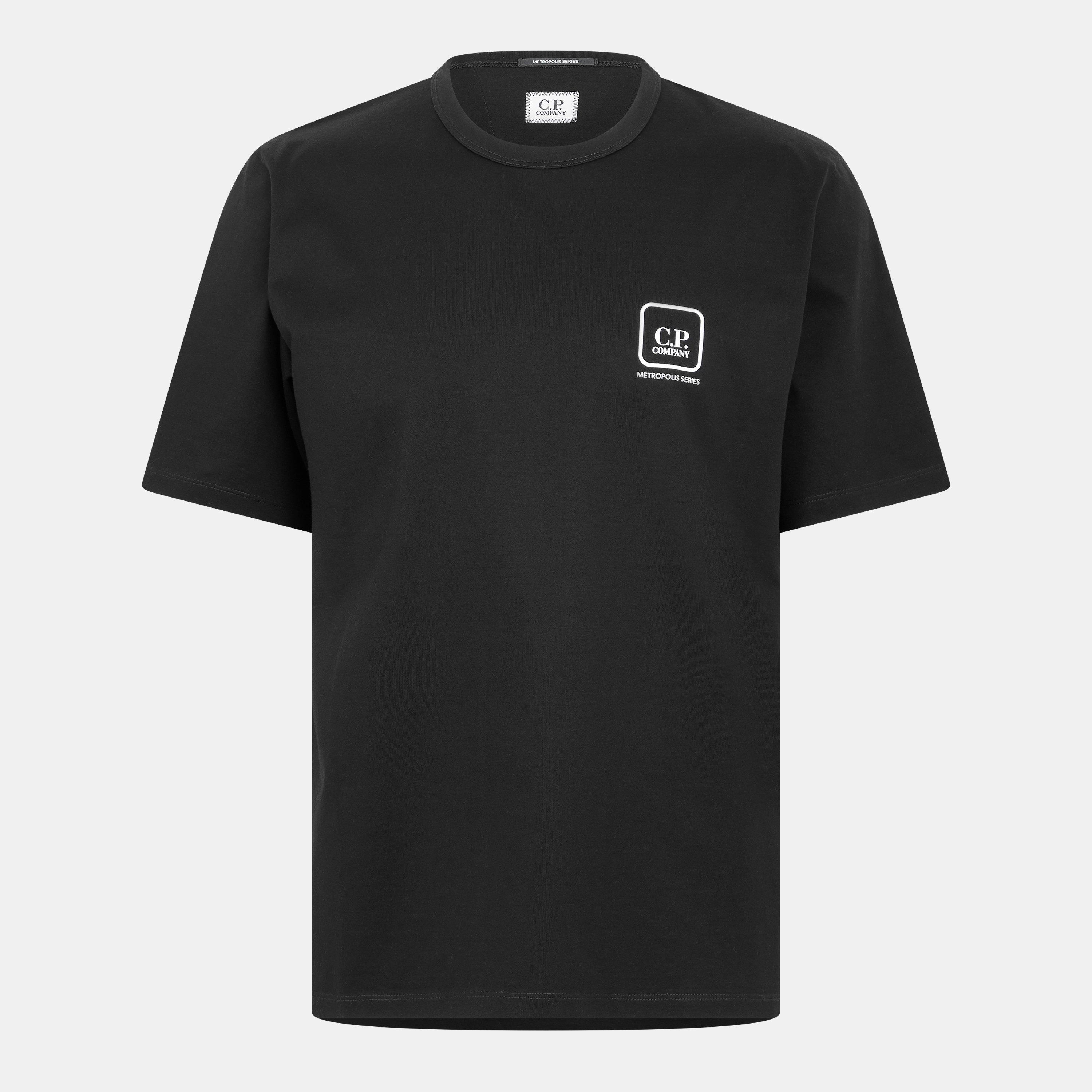 Cp Company Metropolis Men's Stencil Large T-Shirt - Black 999 - XL (52)