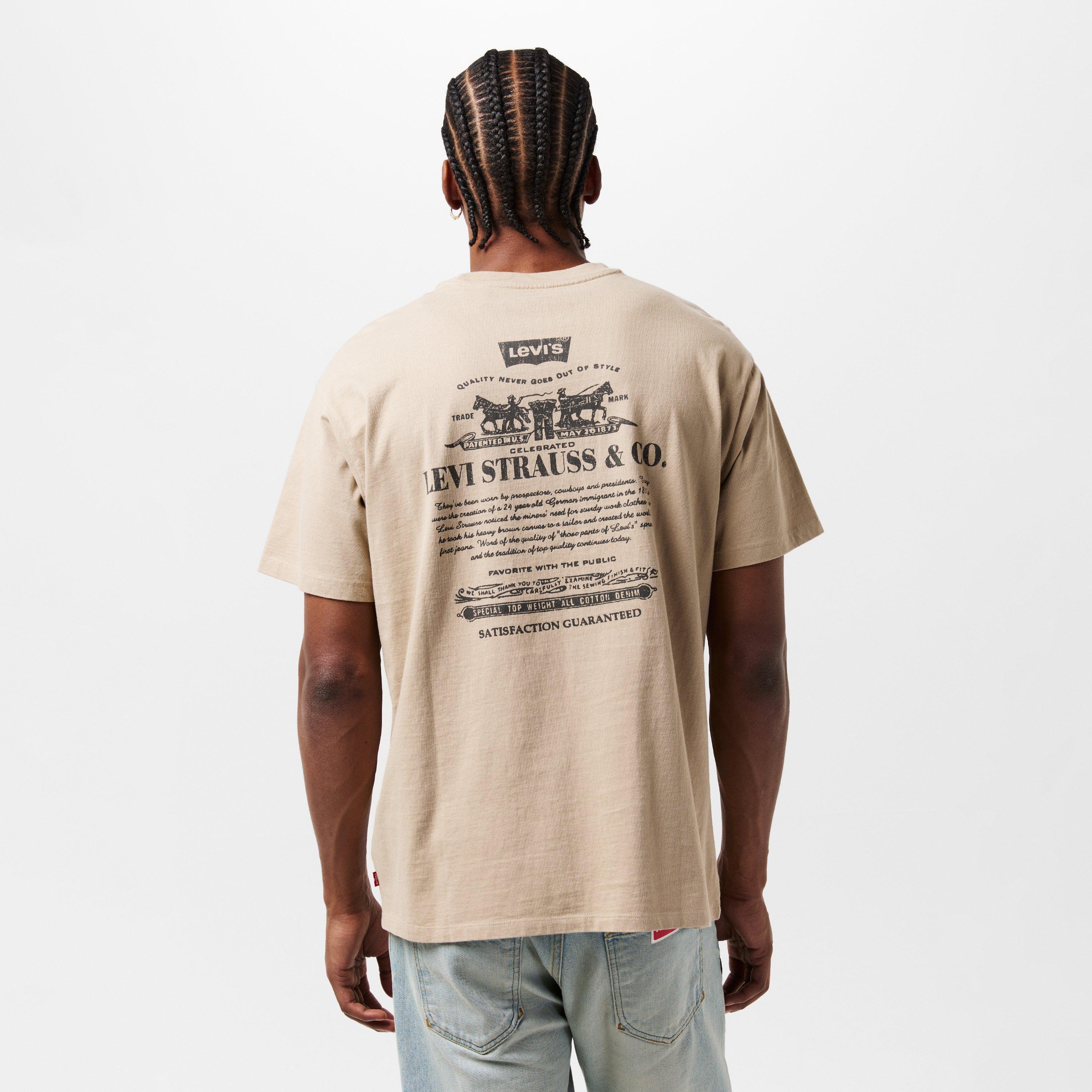 Beige - Levis - Men's Regular Fit Backprint T-Shirt - 4