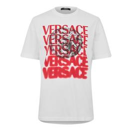 Versace Logo Print T Shirt