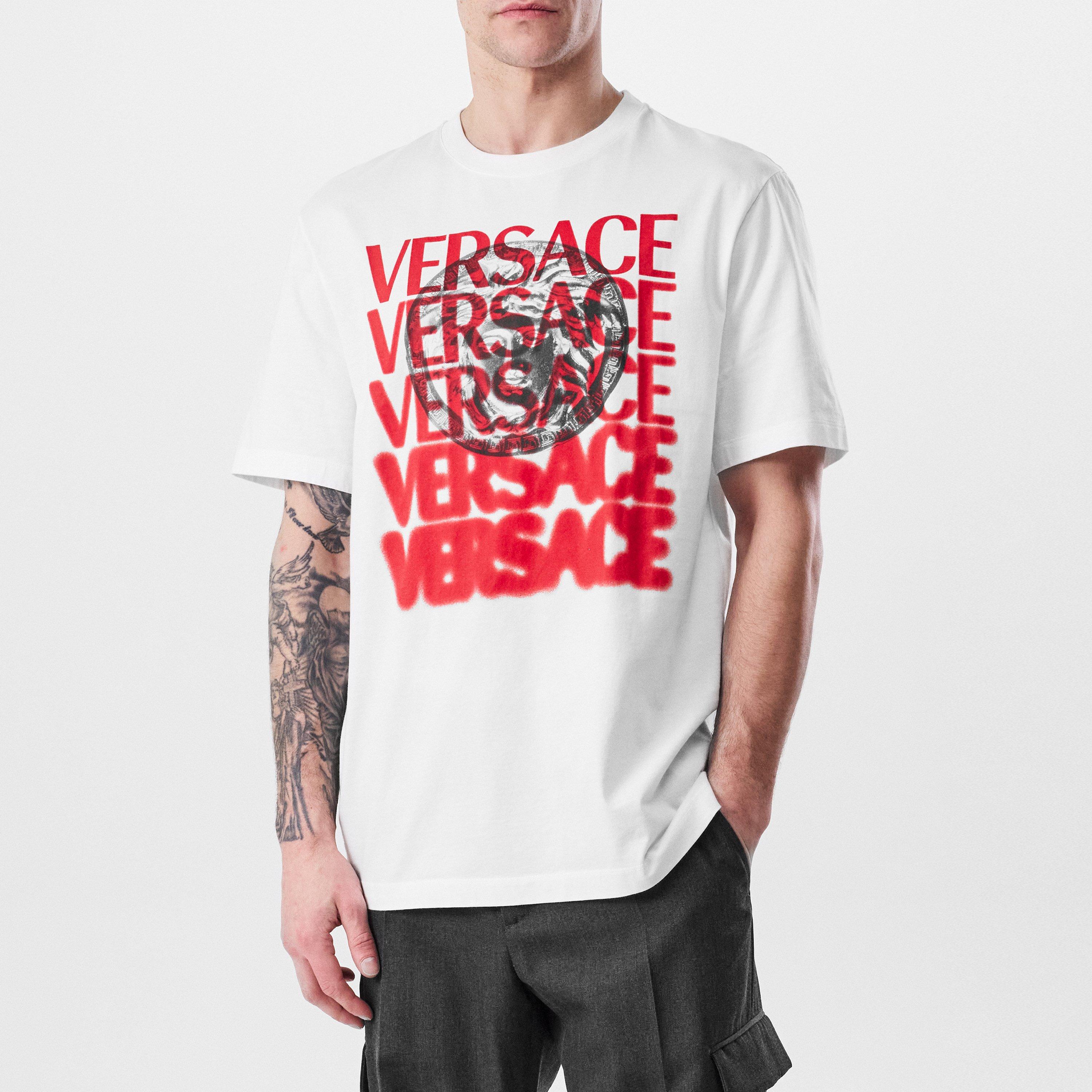 White - Versace - Logo Print T-Shirt - 3