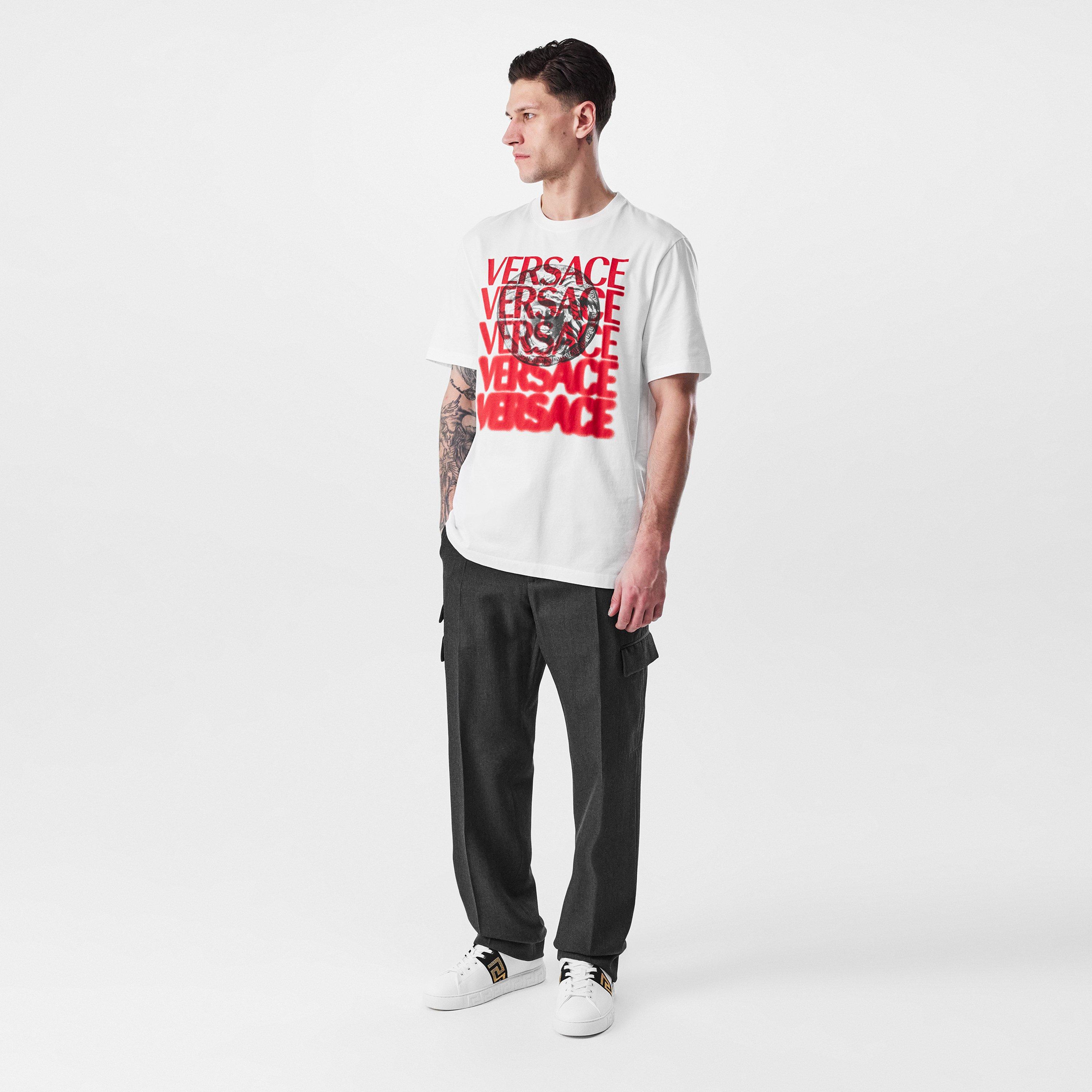 White - Versace - Logo Print T-Shirt - 6