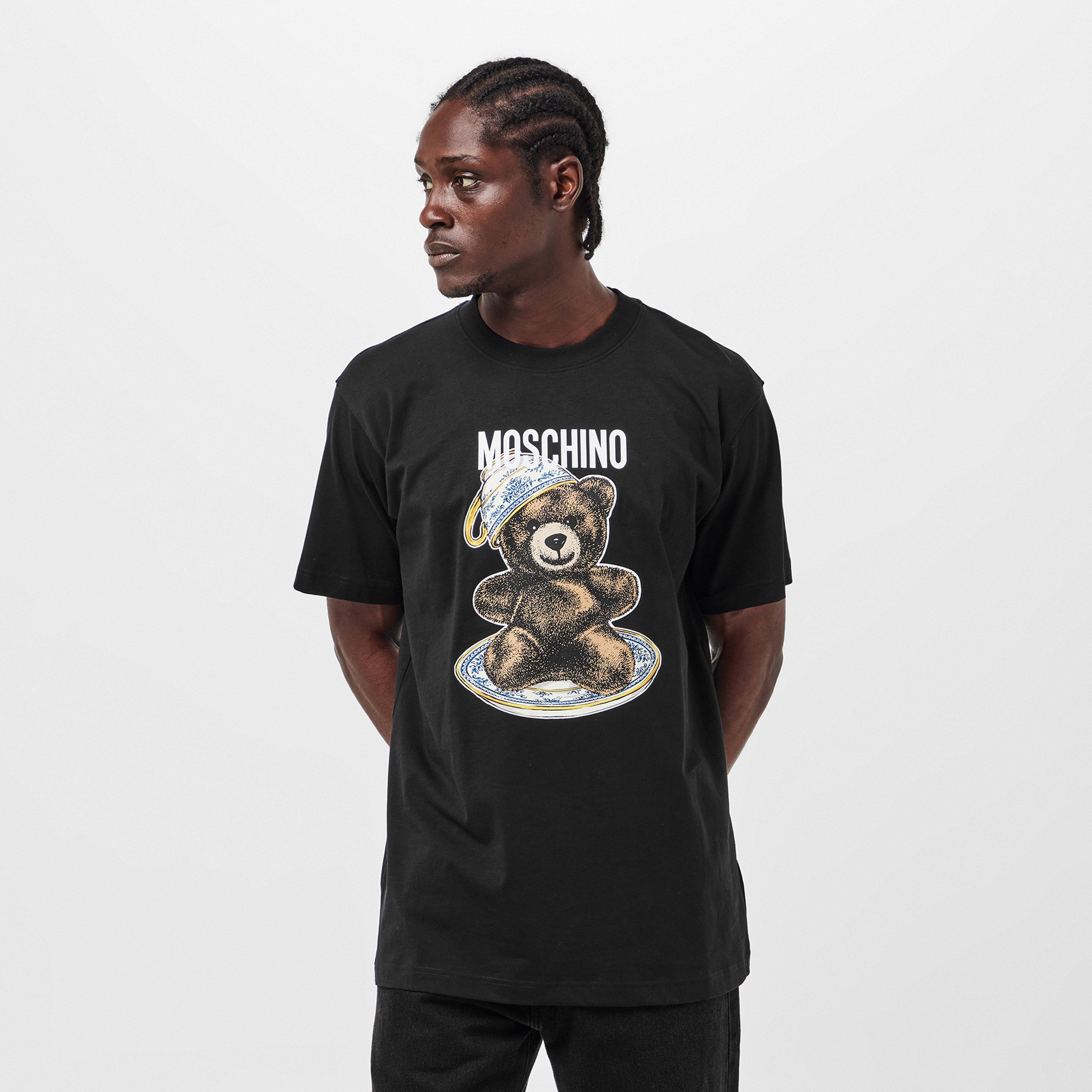 Black - Moschino - Men's Teddy Regular Fit T-Shirt - 3