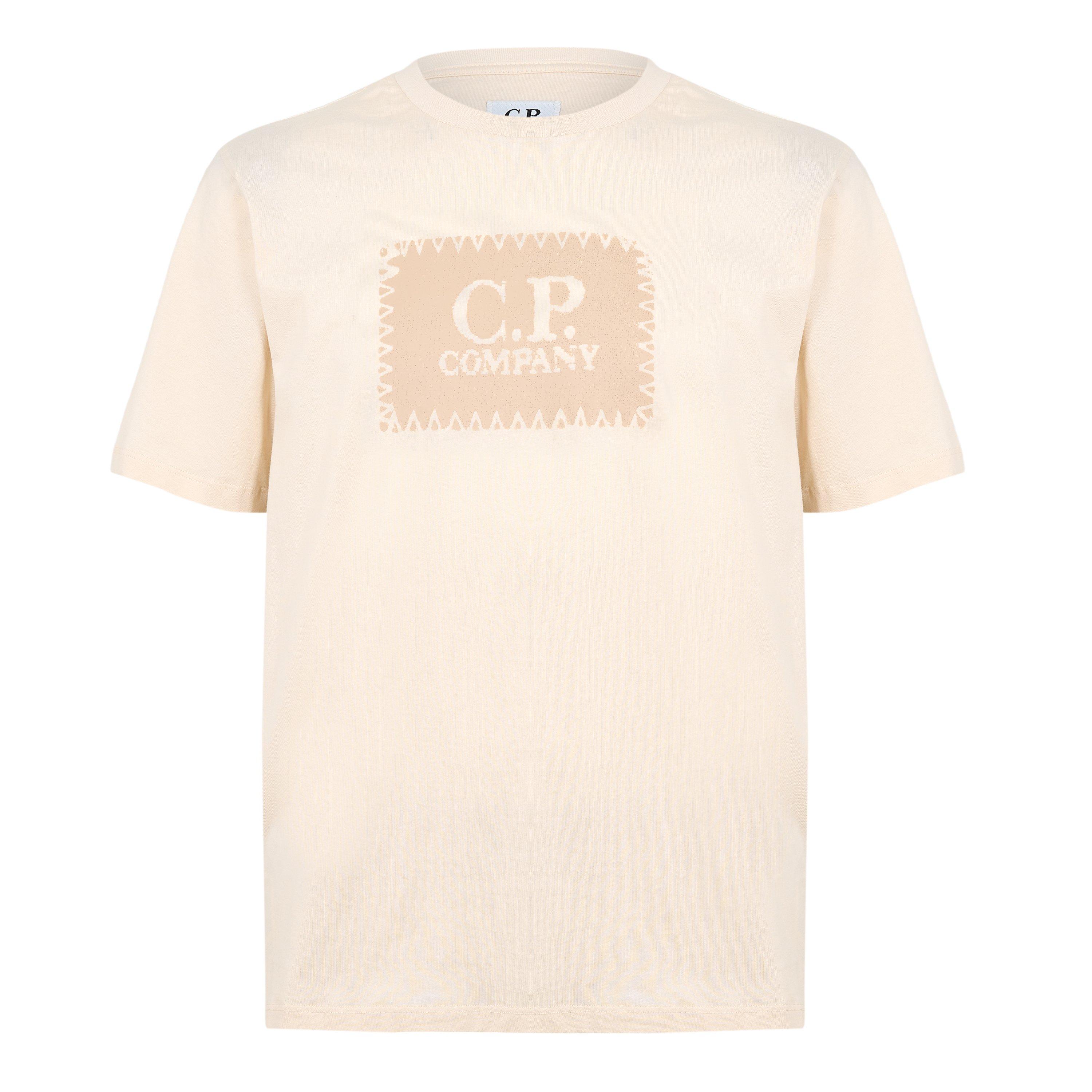 Cp Company Men's Block Logo Regular Fit T-Shirt - Frozen Dew 114 - XS (44)