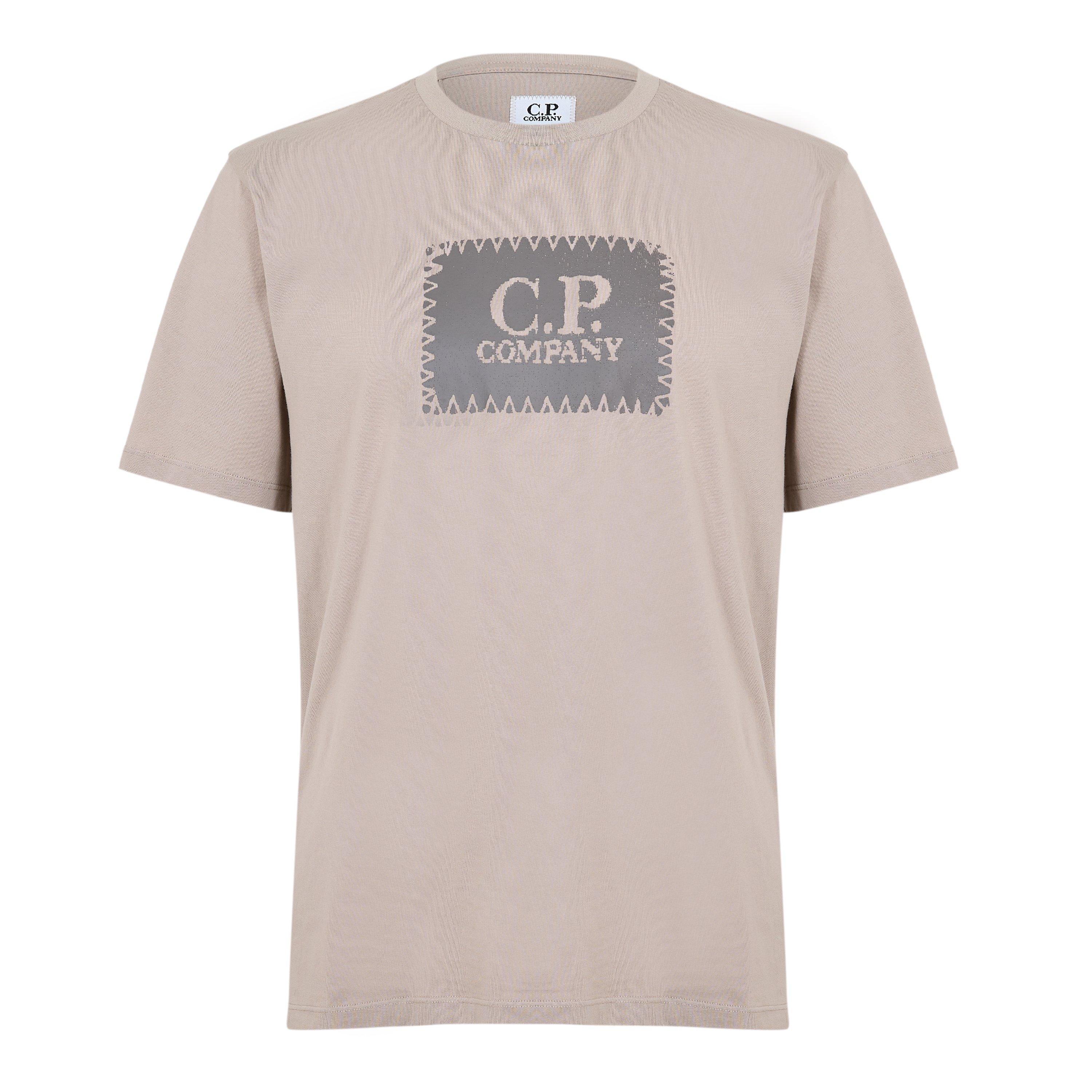 Cp Company Men's Block Logo Regular Fit T-Shirt - Dove 904 - XS (44)