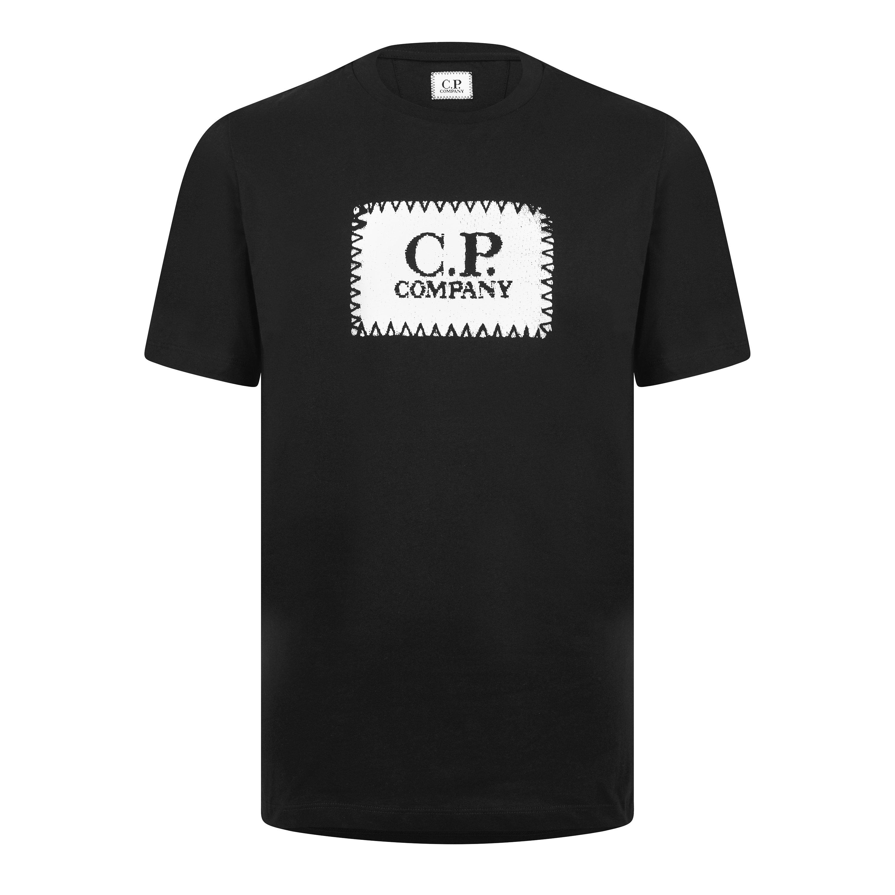 Cp Company Men's Block Logo Regular Fit T-Shirt - Black 999 - 2XL (54)