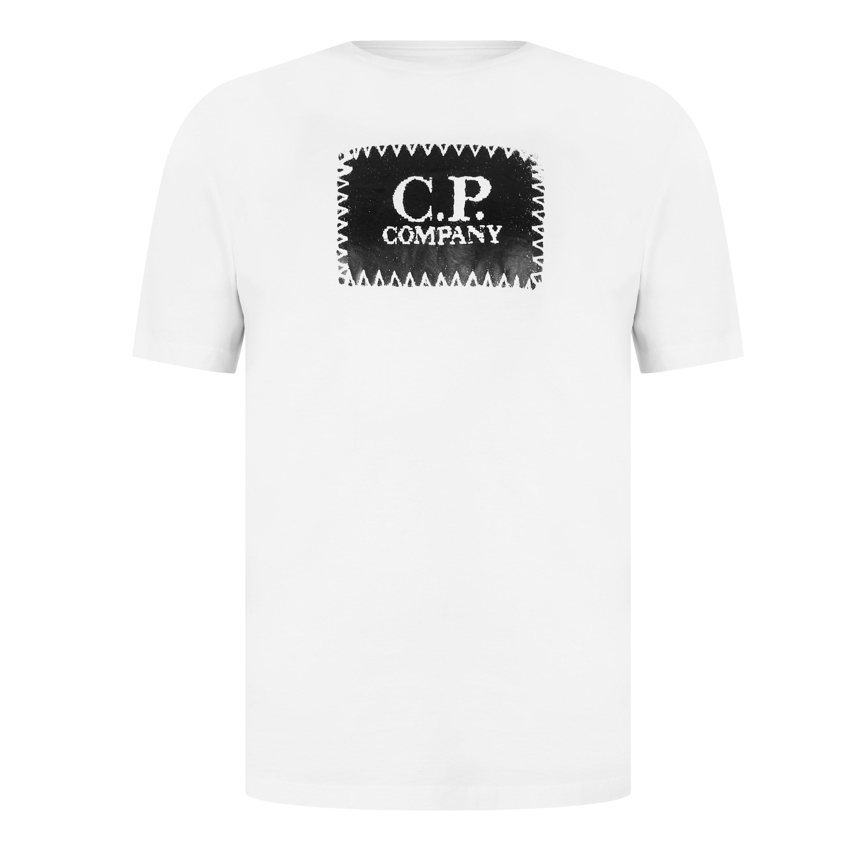 Cp Company Men's Block Logo Regular Fit T-Shirt - Gauze White 103 - 2XL (54)
