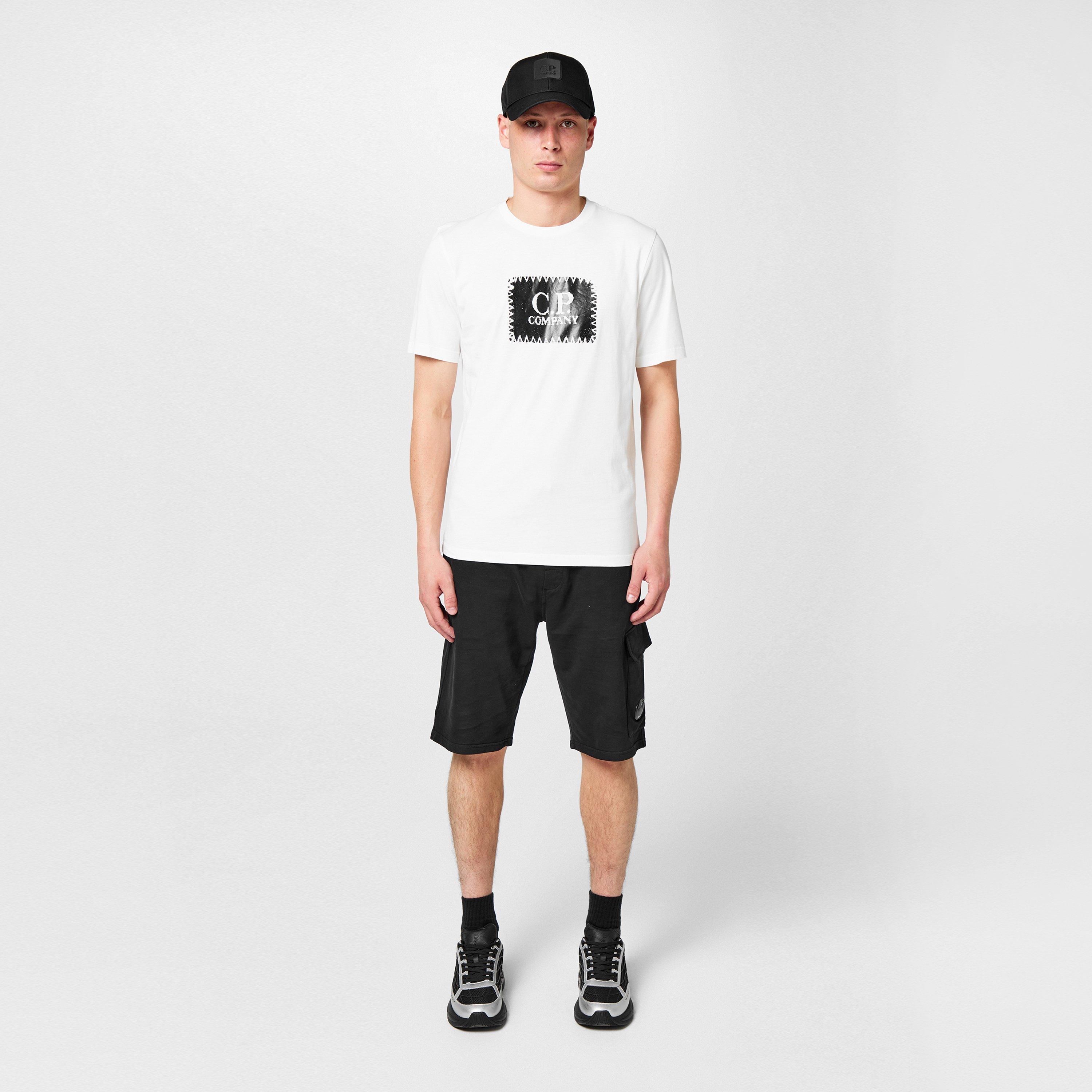 Gauze White 103 - CP Company - Mens Block Logo Regular Fit T-Shirt - 6