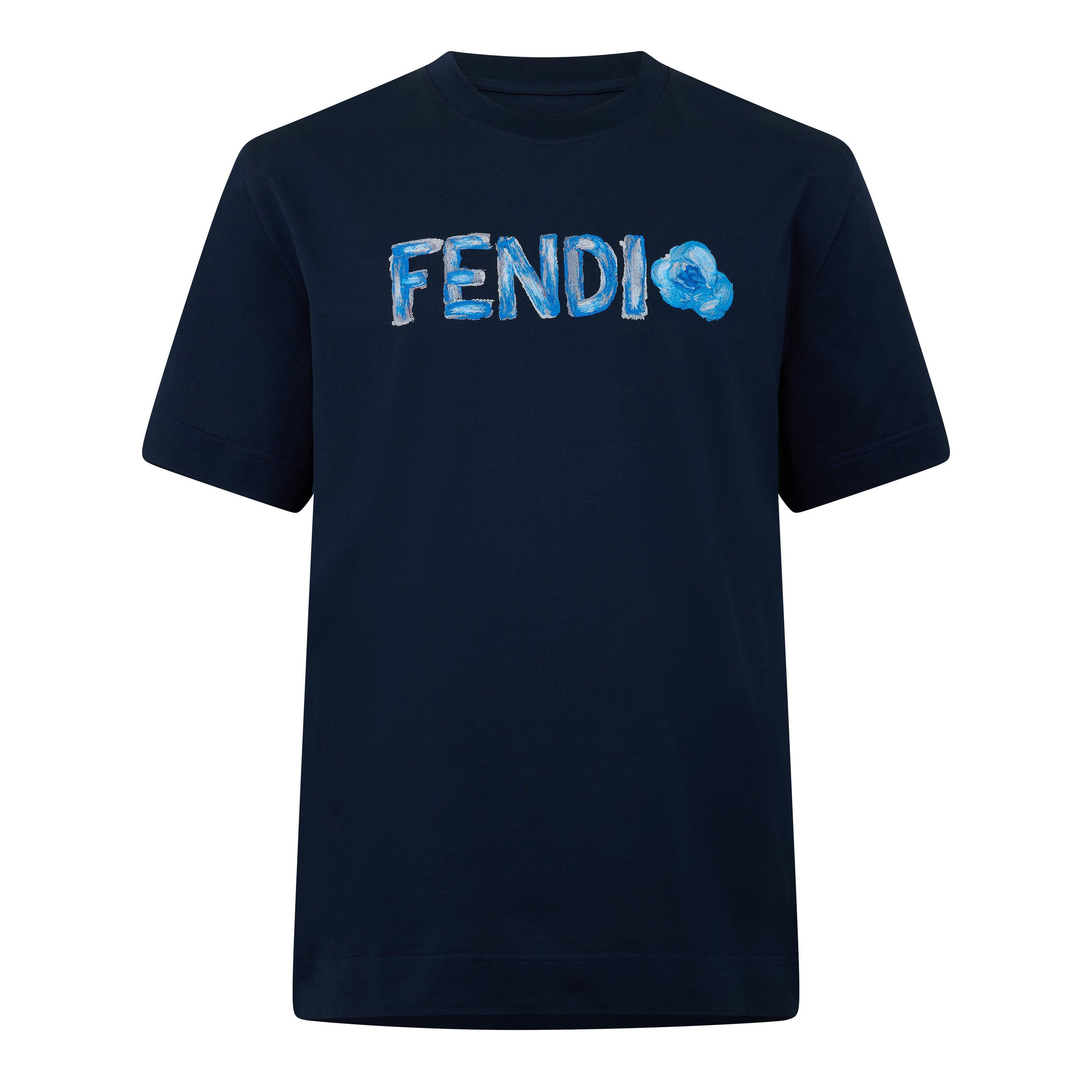 Blue - Fendi - Men's Flower T-Shirt - 1