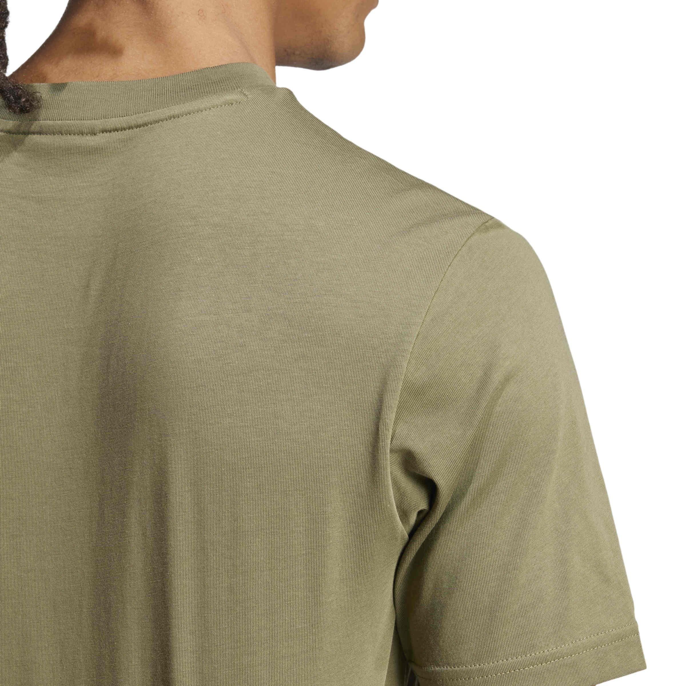 Olive/Black - adidas - Essentials Small Logo Junior Single Jersey Tee - 5