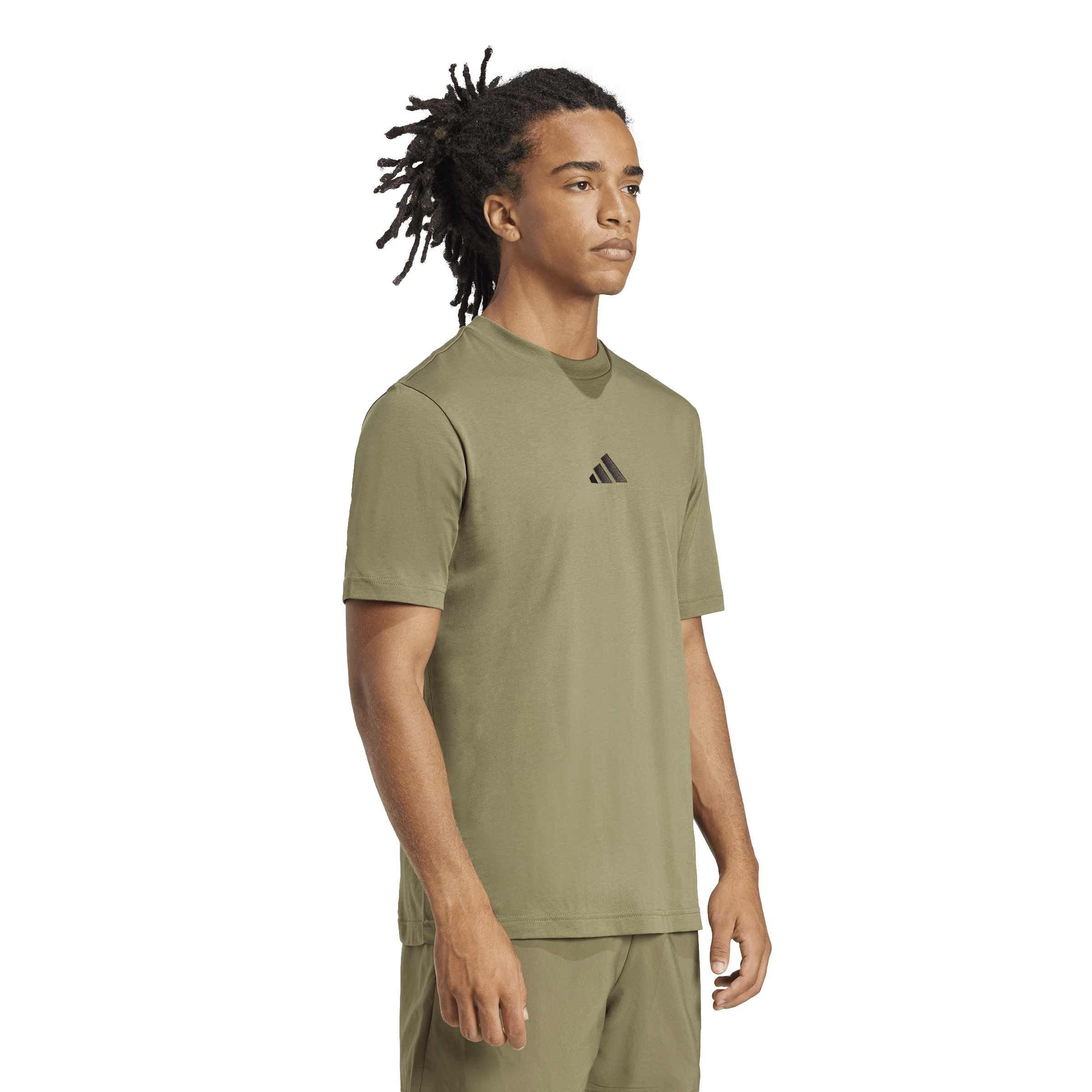 Olive/Black - adidas - Essentials Small Logo Junior Single Jersey Tee - 6