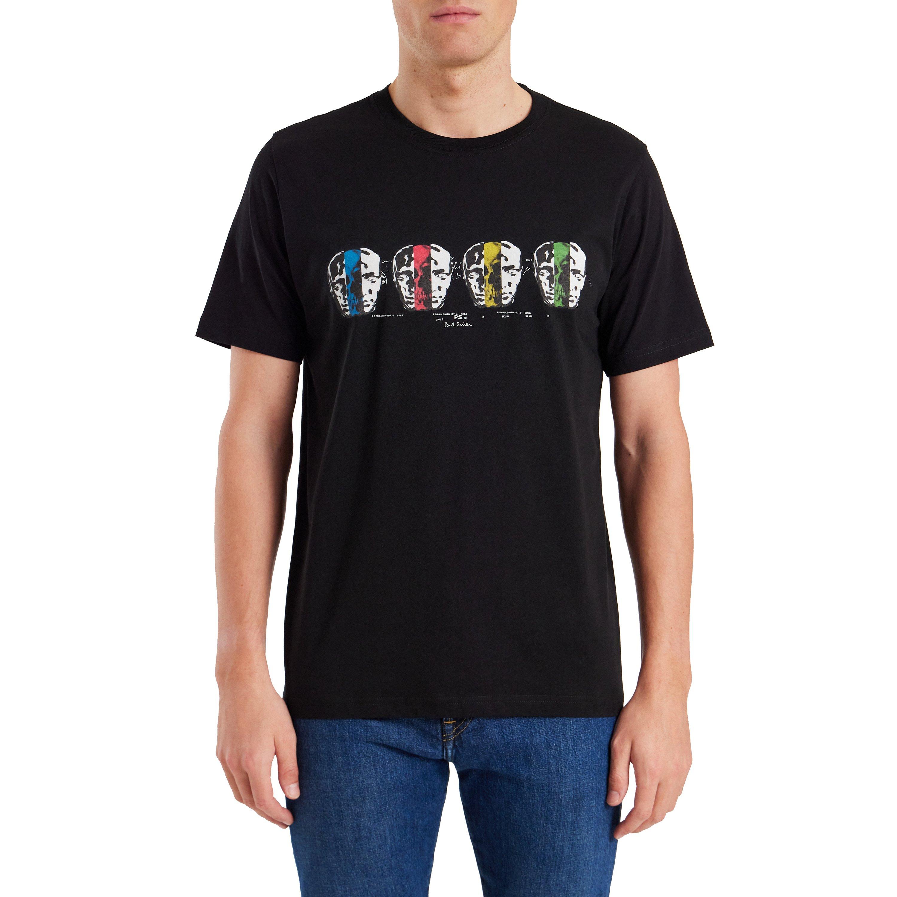 【関税・送料込み】Paul Smith T-SHIRT MULTI SKUL PS Paul Smith | Multi- Coloured Skull T-Shirt | Regular Fit