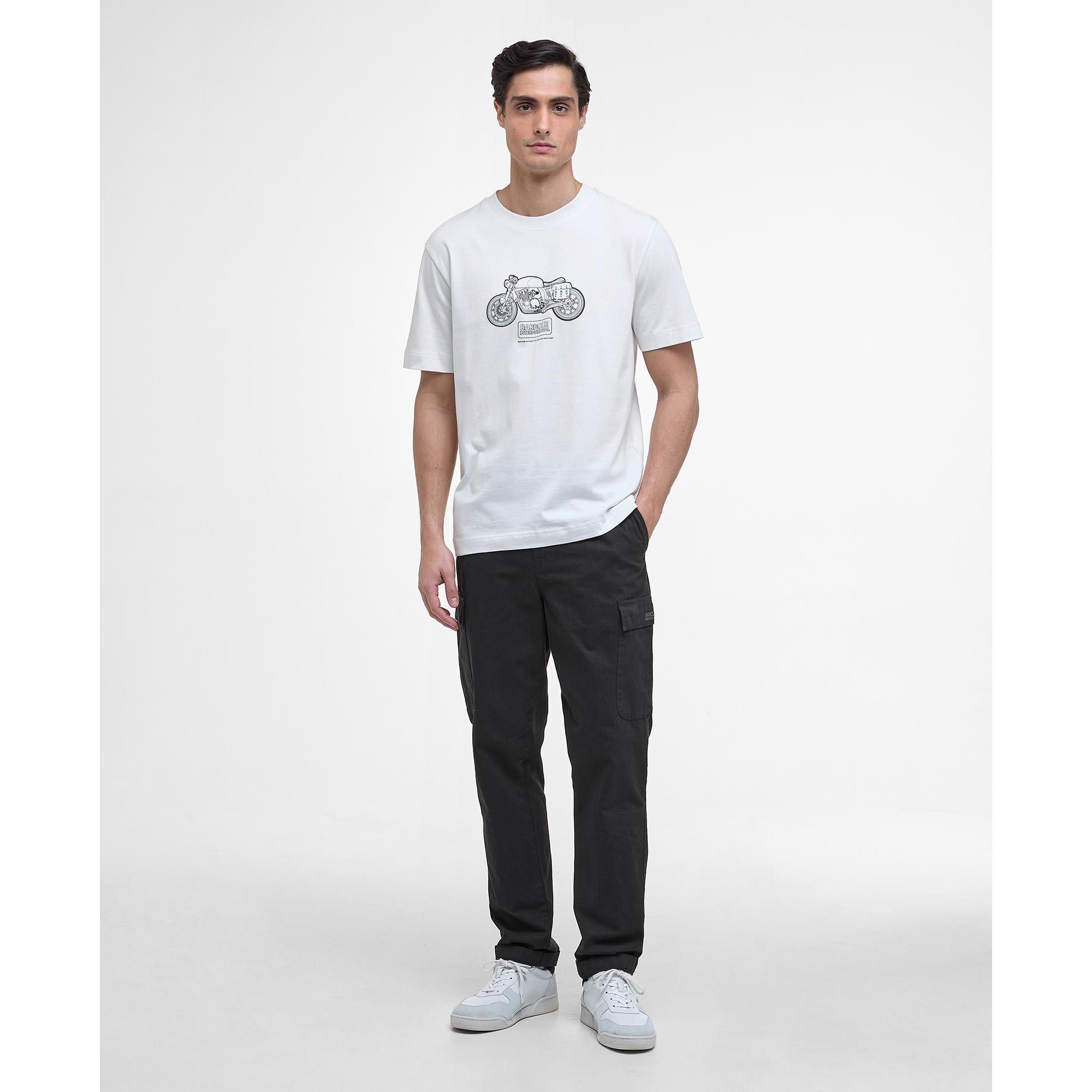 Whispr Wht WH32 - Barbour International - Morris Motorbike Graphic T-Shirt - 5