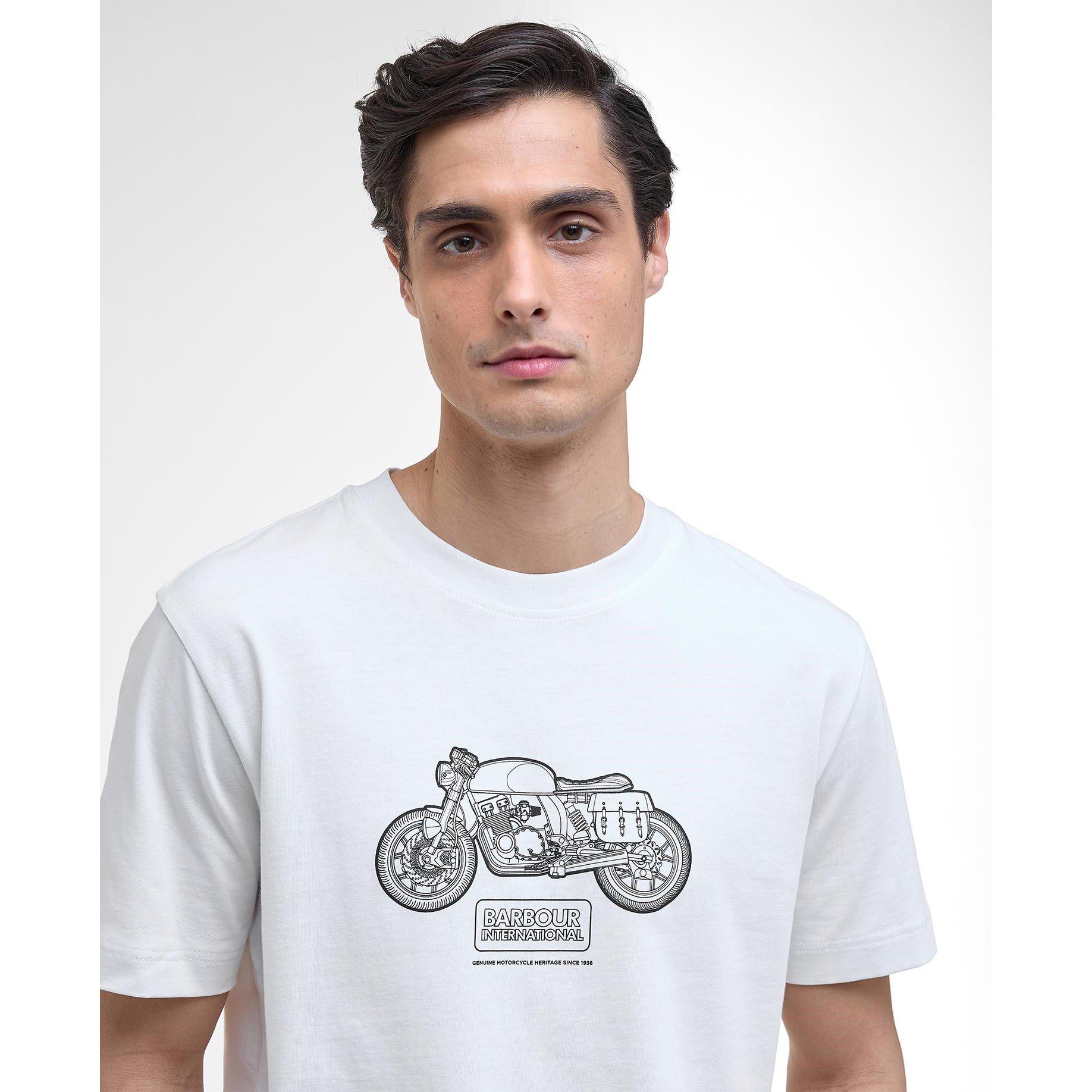 Whispr Wht WH32 - Barbour International - Morris Motorbike Graphic T-Shirt - 4