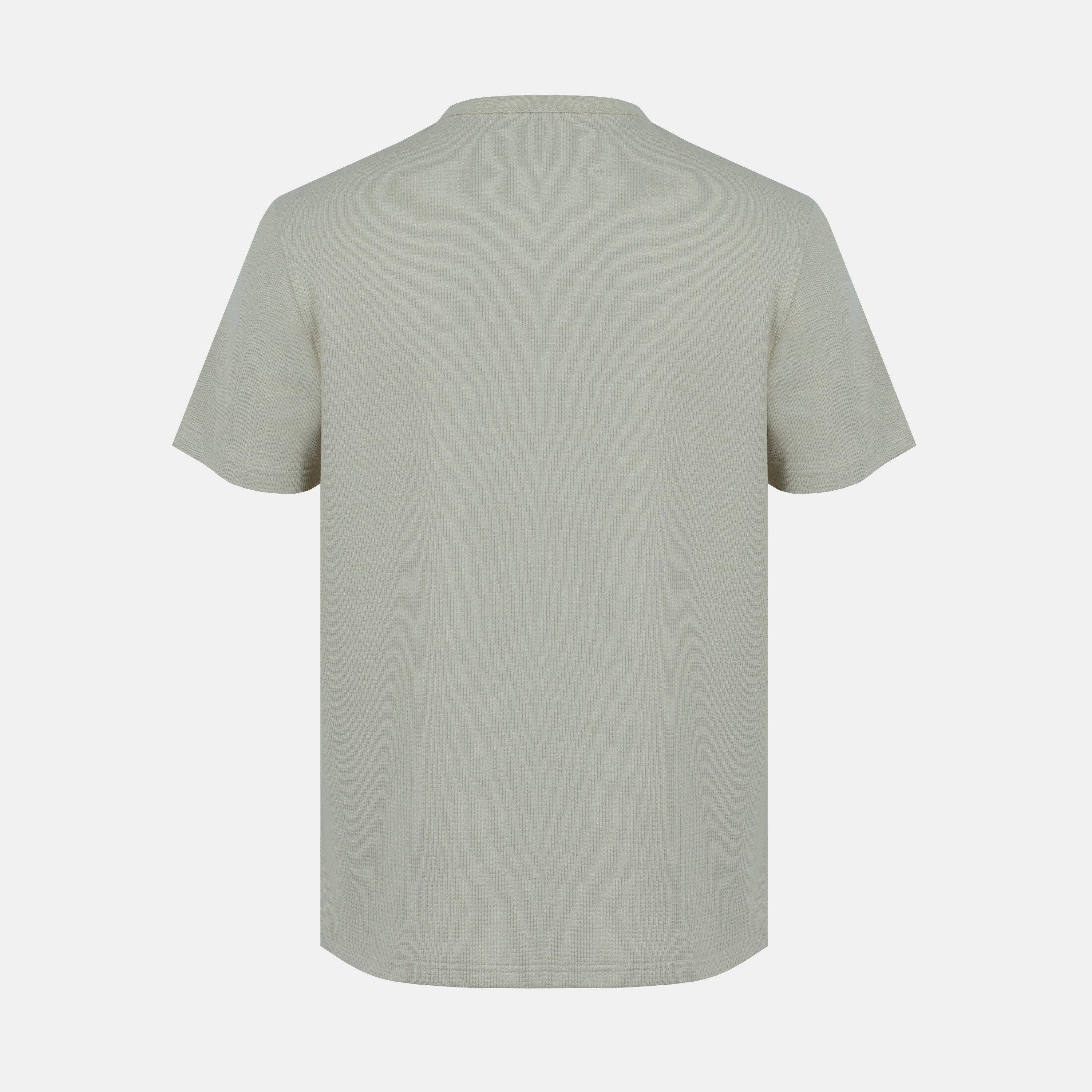 Bege - Jack Wills - Men's Texture Cotton Short Sleeve Crew Neck Embroidered T-Shirt - 3