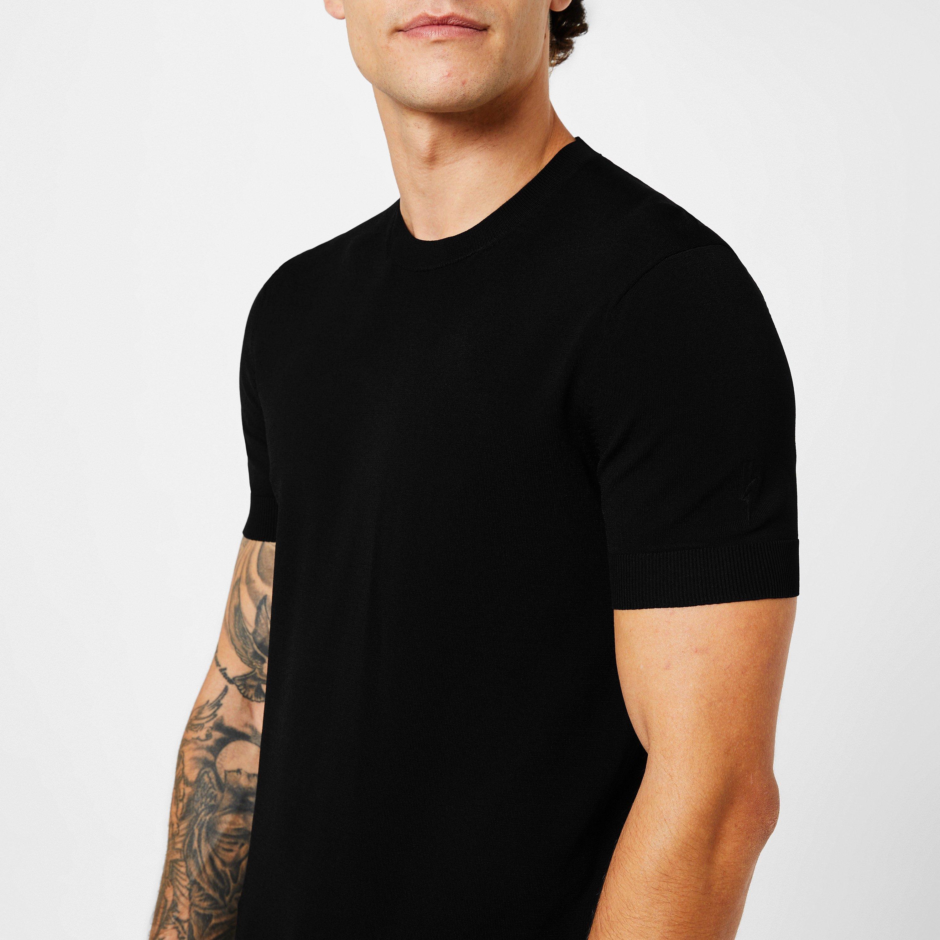 Black - Neil Barrett - Men's Techno Knitted Slim Fit T-Shirt - 3
