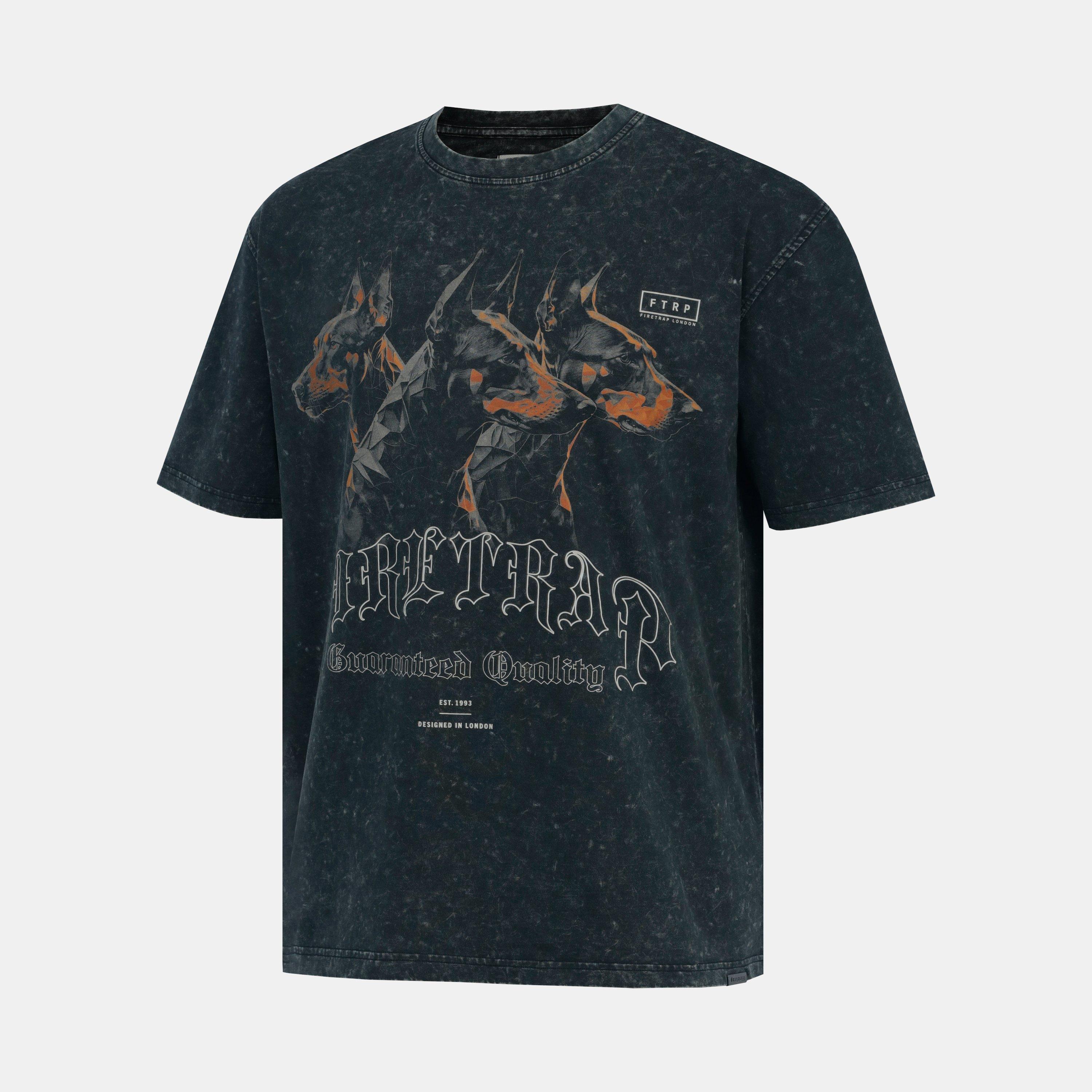 Doberman - Firetrap - Men's Wash Cotton Short Sleeve T-Shirt - 2
