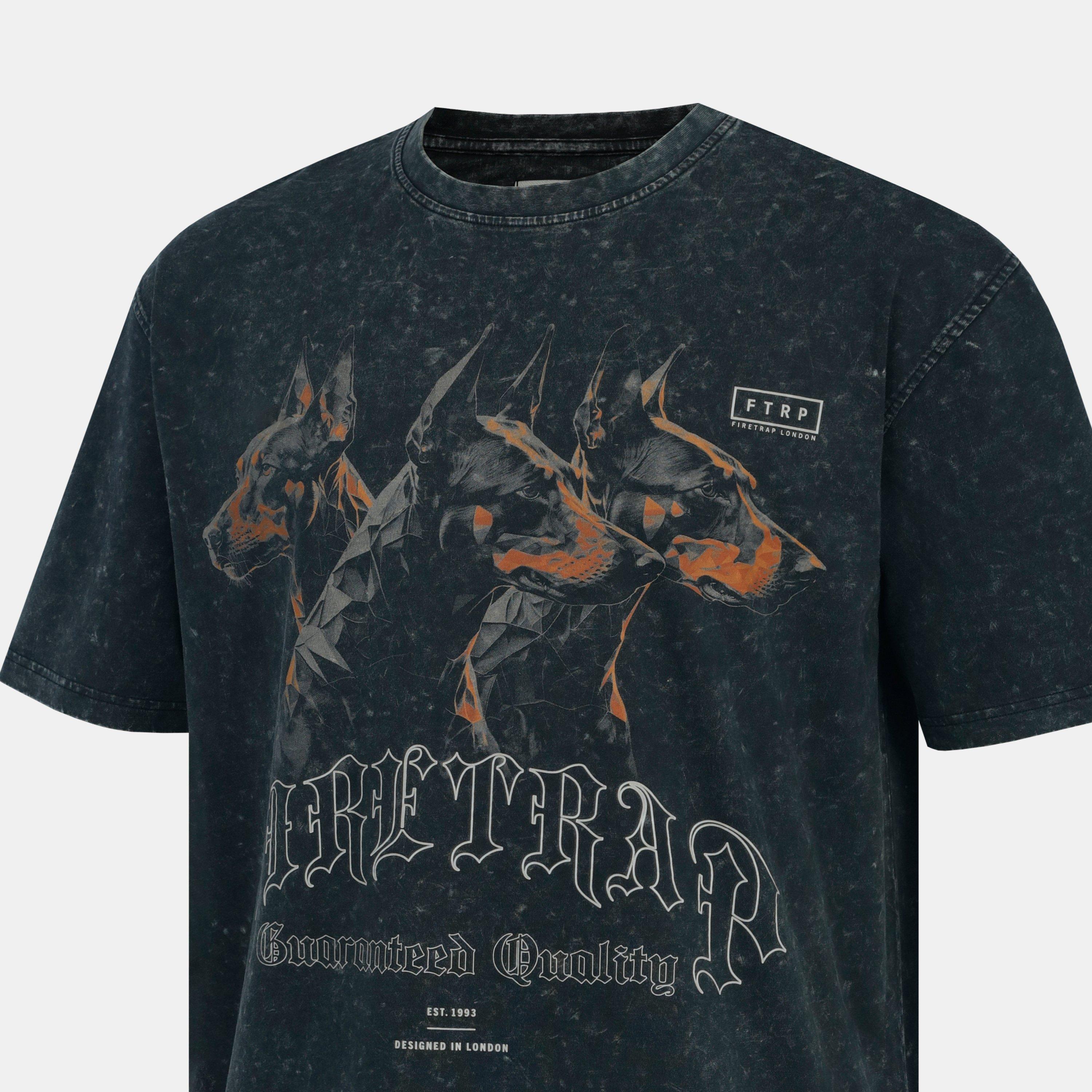 Doberman - Firetrap - Men's Wash Cotton Short Sleeve T-Shirt - 5