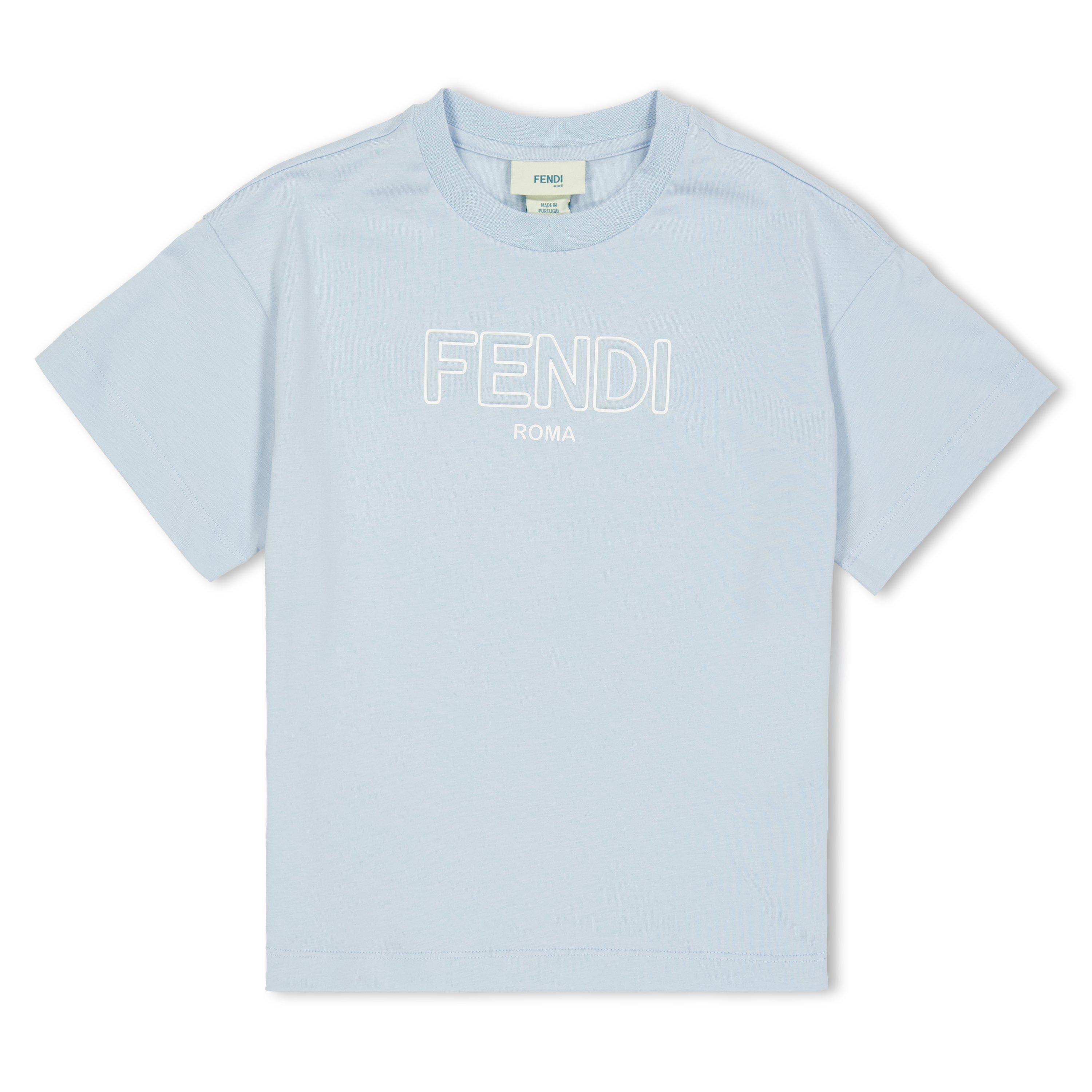 Fendi Kids' Logo T-Shirt - Pale Blu F0EX7 - Size 6Y