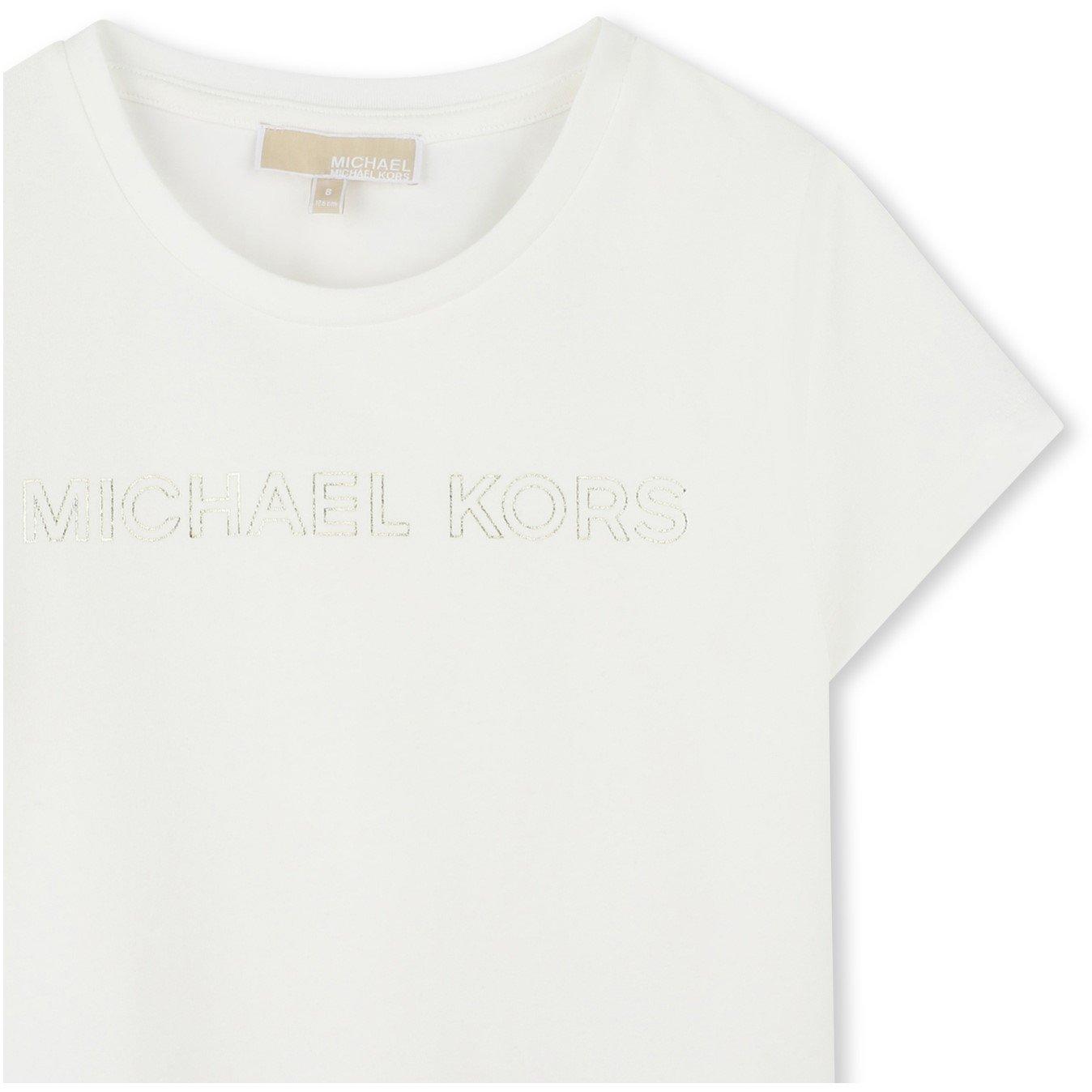 Cream - Michael Kors - Kids' Metallic Logo Print Regular Fit T-Shirt - 3