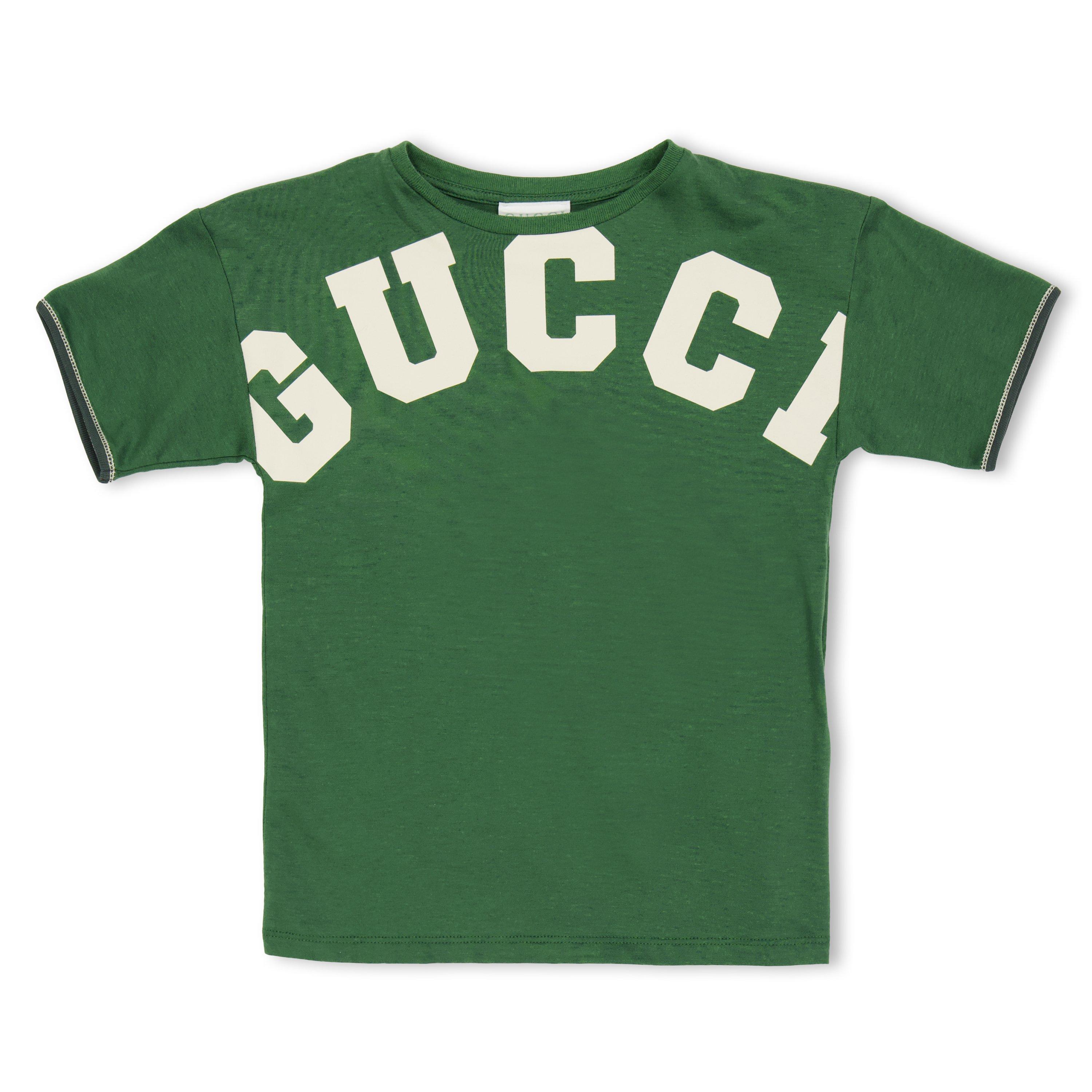 Green 3826 - Gucci - Kids' Large Logo T-Shirt - 1