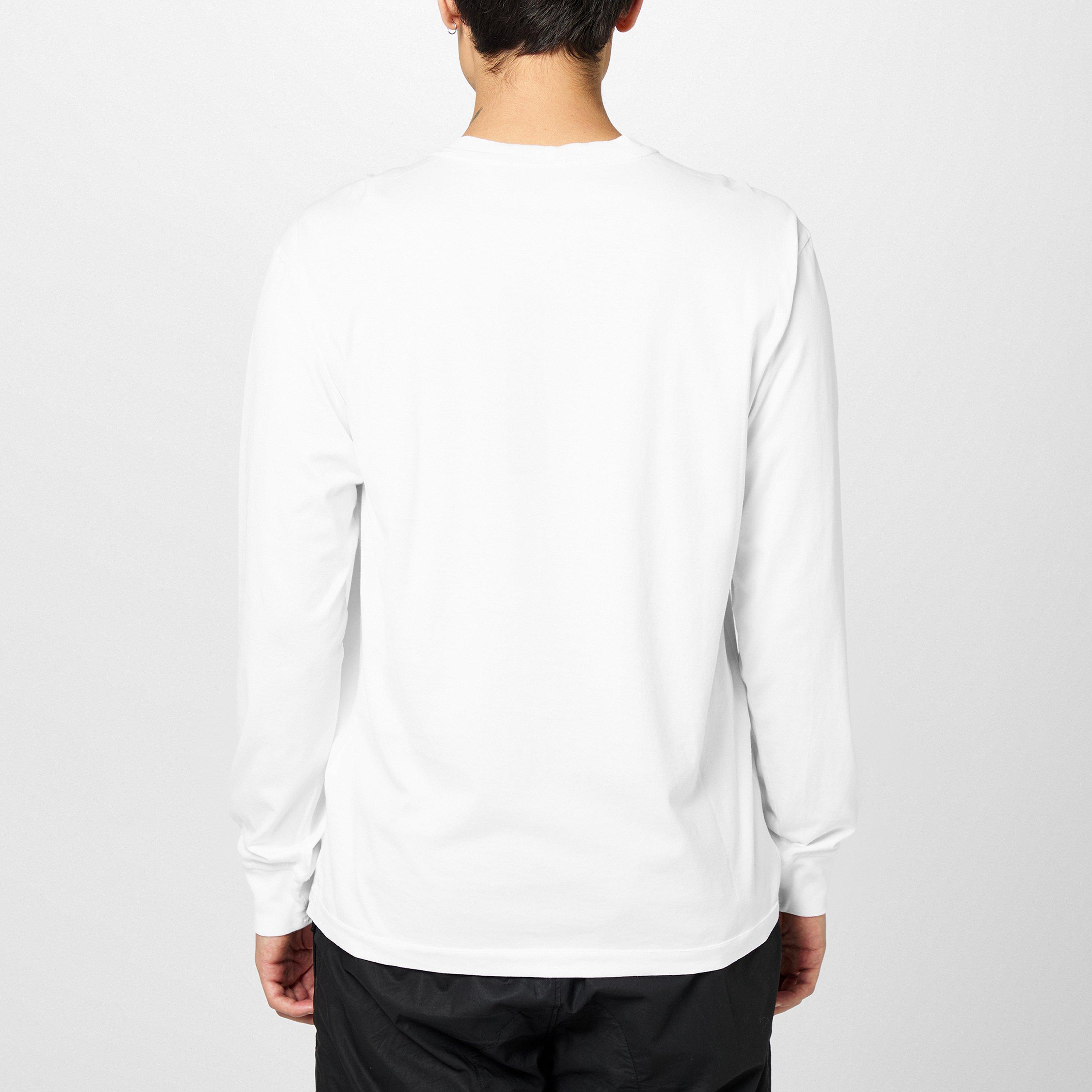 Bianco V0001 - Stone Island - Men's Logo Cotton Compass Patch Long Sleeve T-Shirt - 4