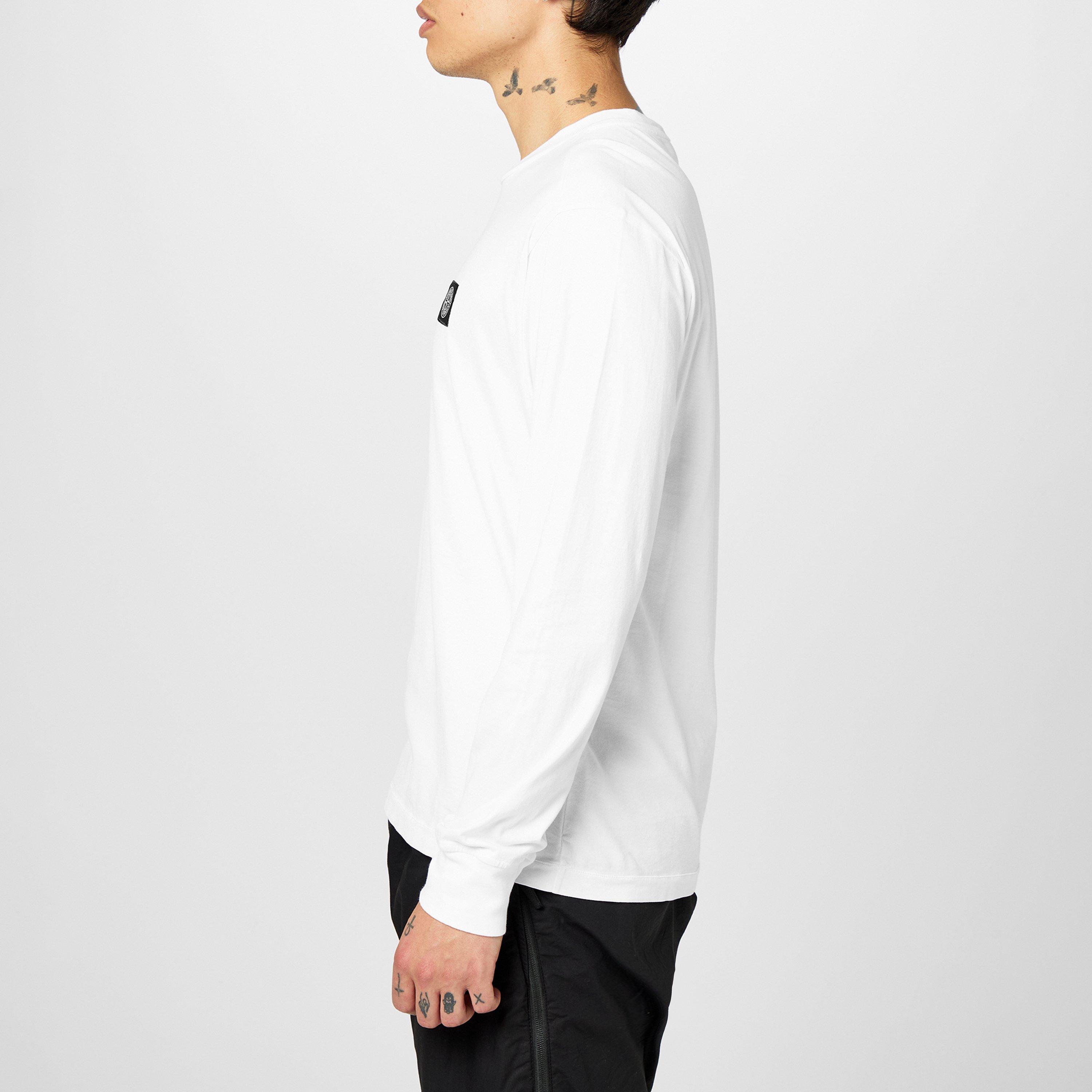 Bianco V0001 - Stone Island - Men's Logo Cotton Compass Patch Long Sleeve T-Shirt - 5