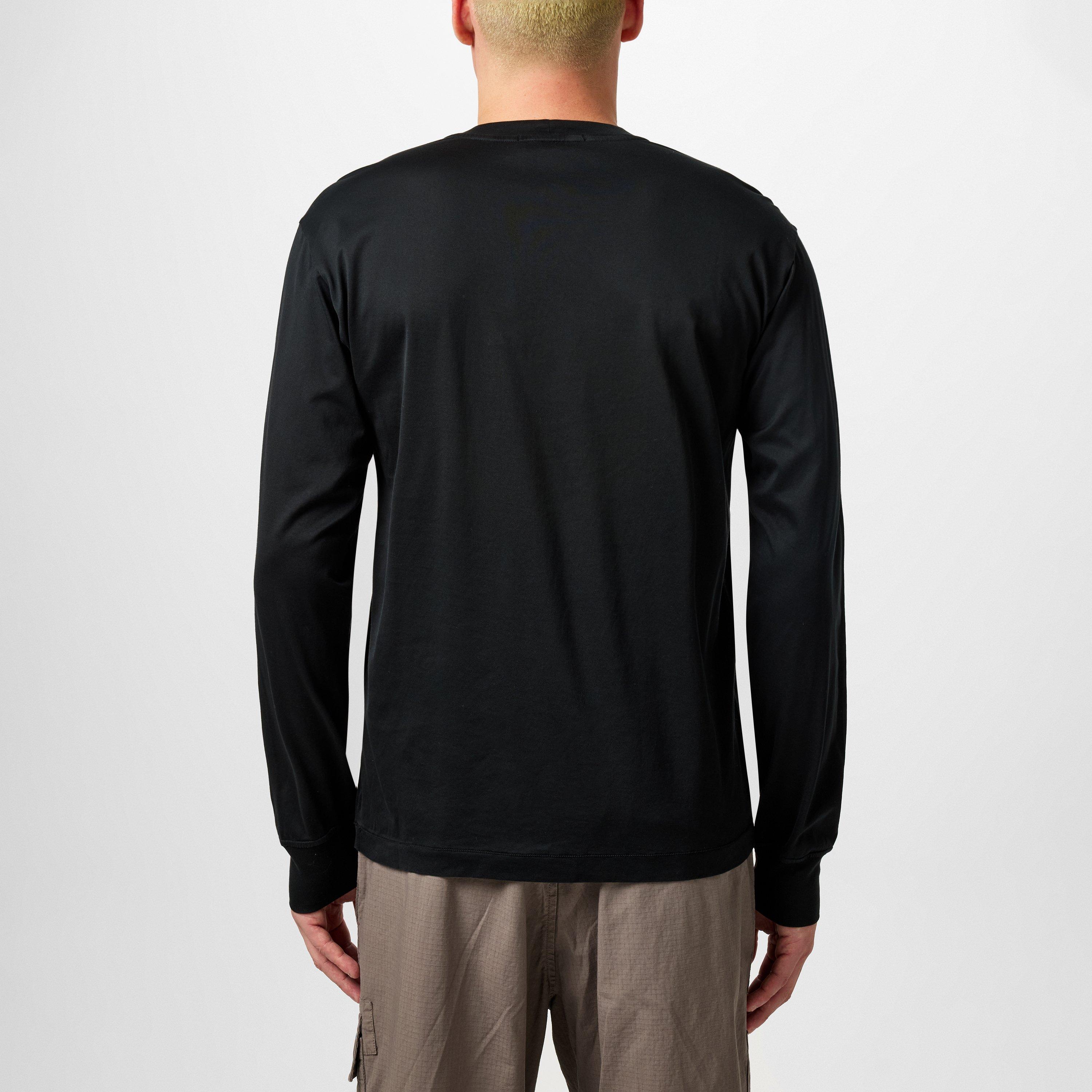 Nero V0029 - Stone Island - Men's Logo Cotton Compass Patch Long Sleeve T-Shirt - 4