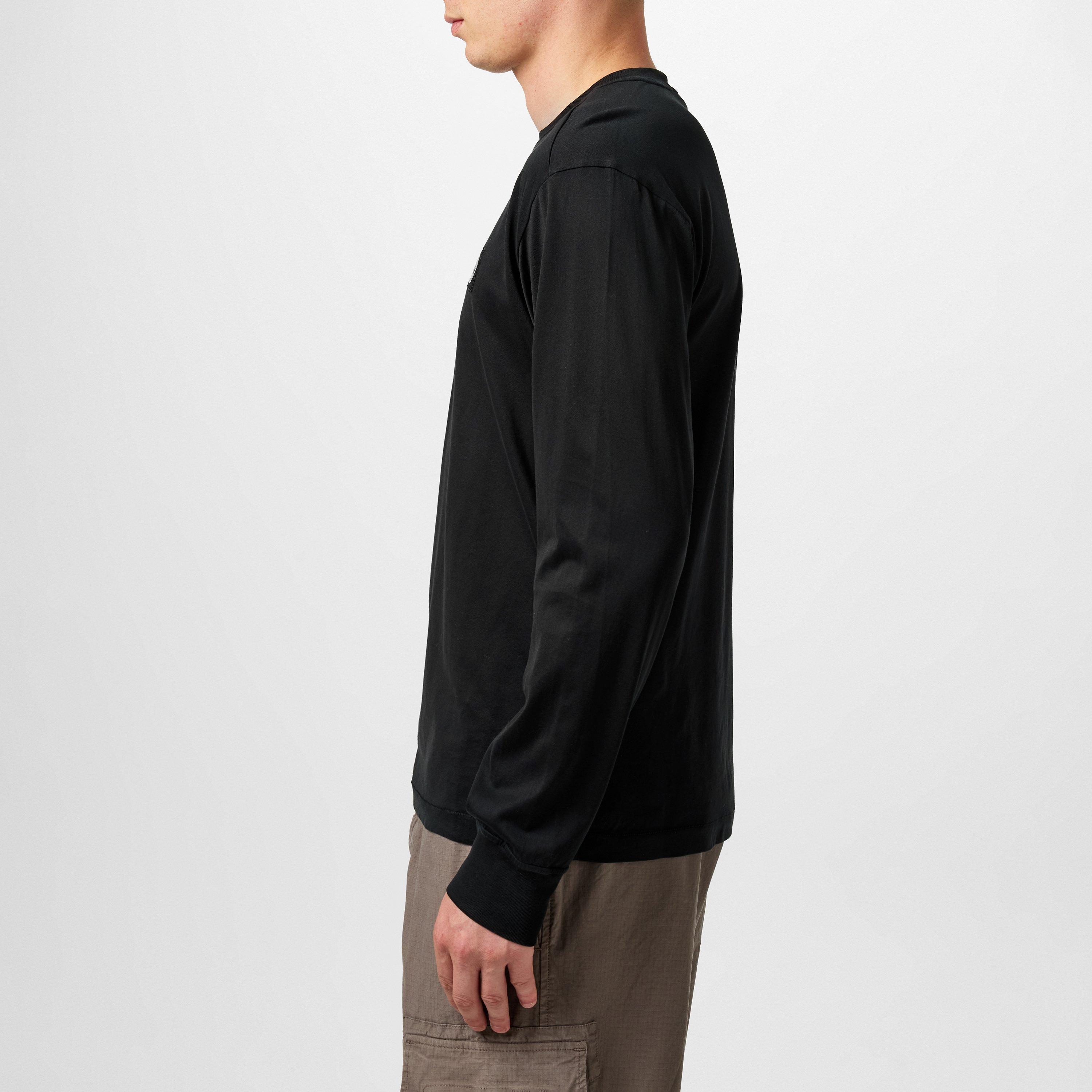 Nero V0029 - Stone Island - Men's Logo Cotton Compass Patch Long Sleeve T-Shirt - 5