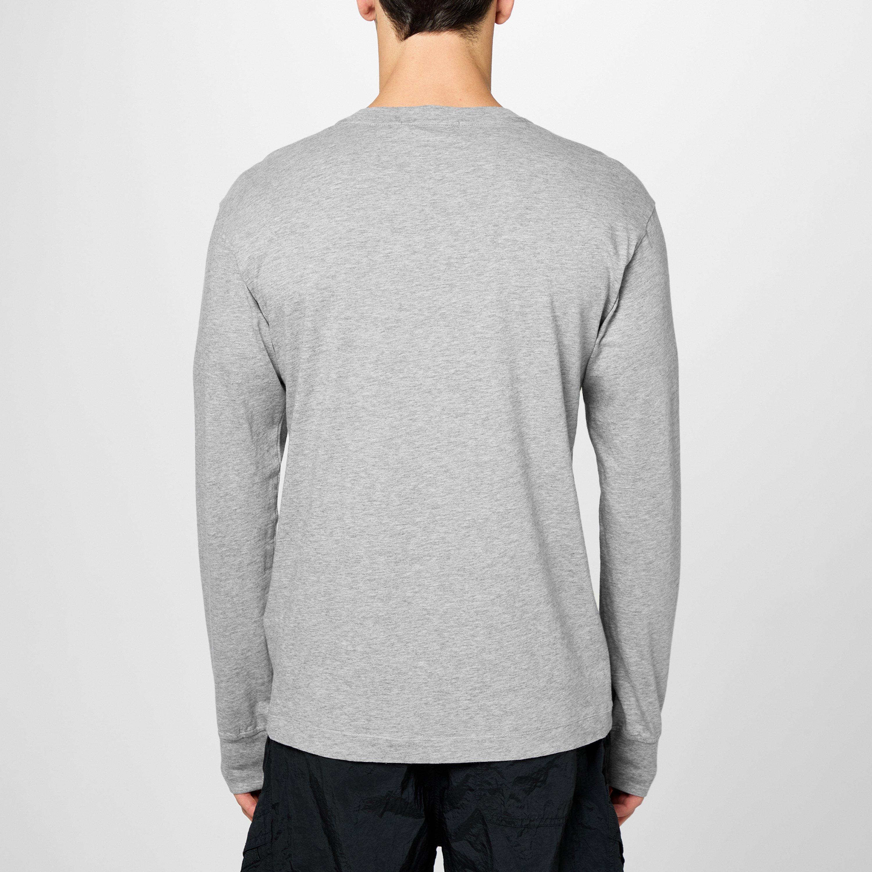 Grey Mrl A0M64 - Stone Island - Men's Logo Cotton Compass Patch Long Sleeve T-Shirt - 4