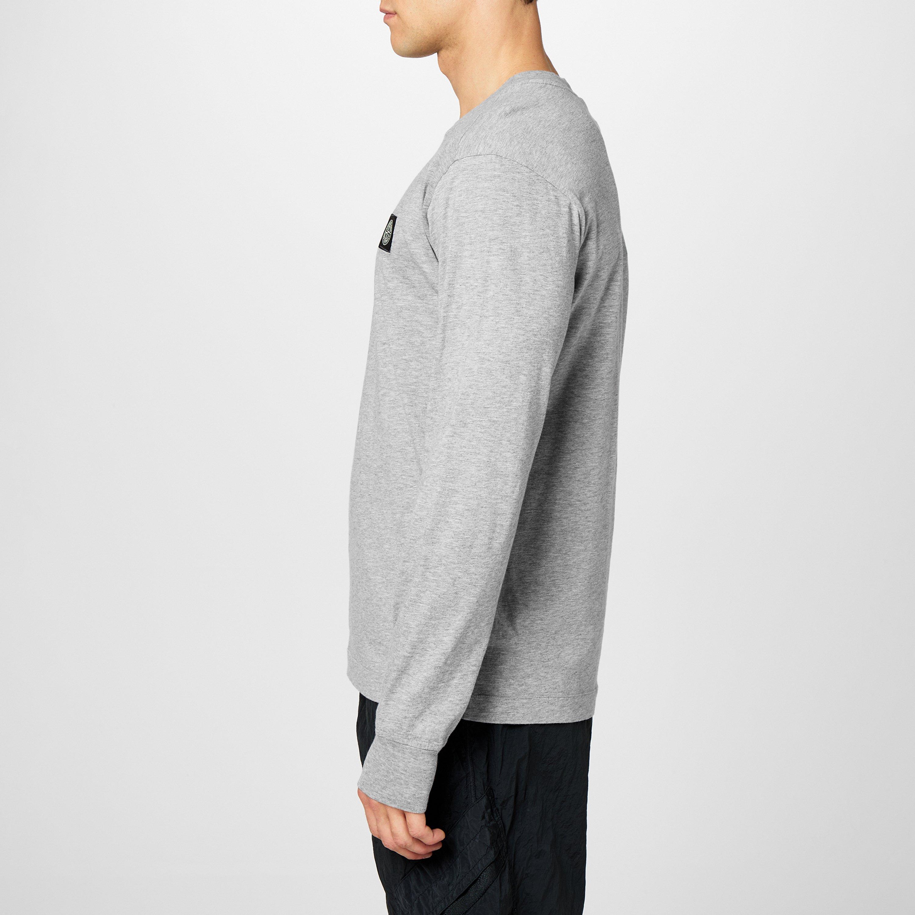 Grey Mrl A0M64 - Stone Island - Men's Logo Cotton Compass Patch Long Sleeve T-Shirt - 5