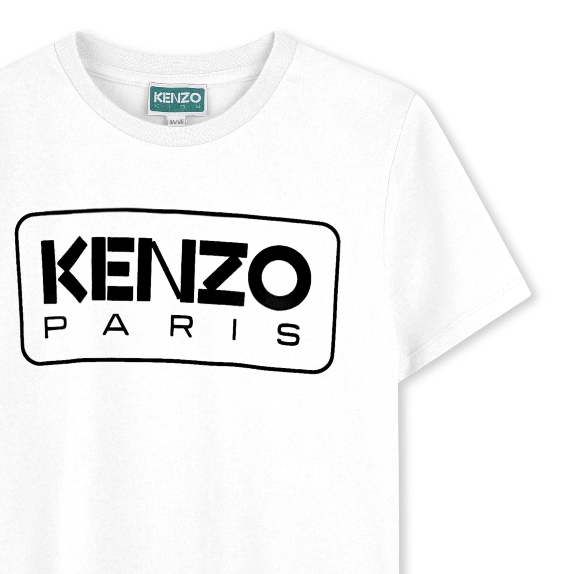 Cream - Kenzo - Kids' Brand Print Regular Fit T-Shirt - 3