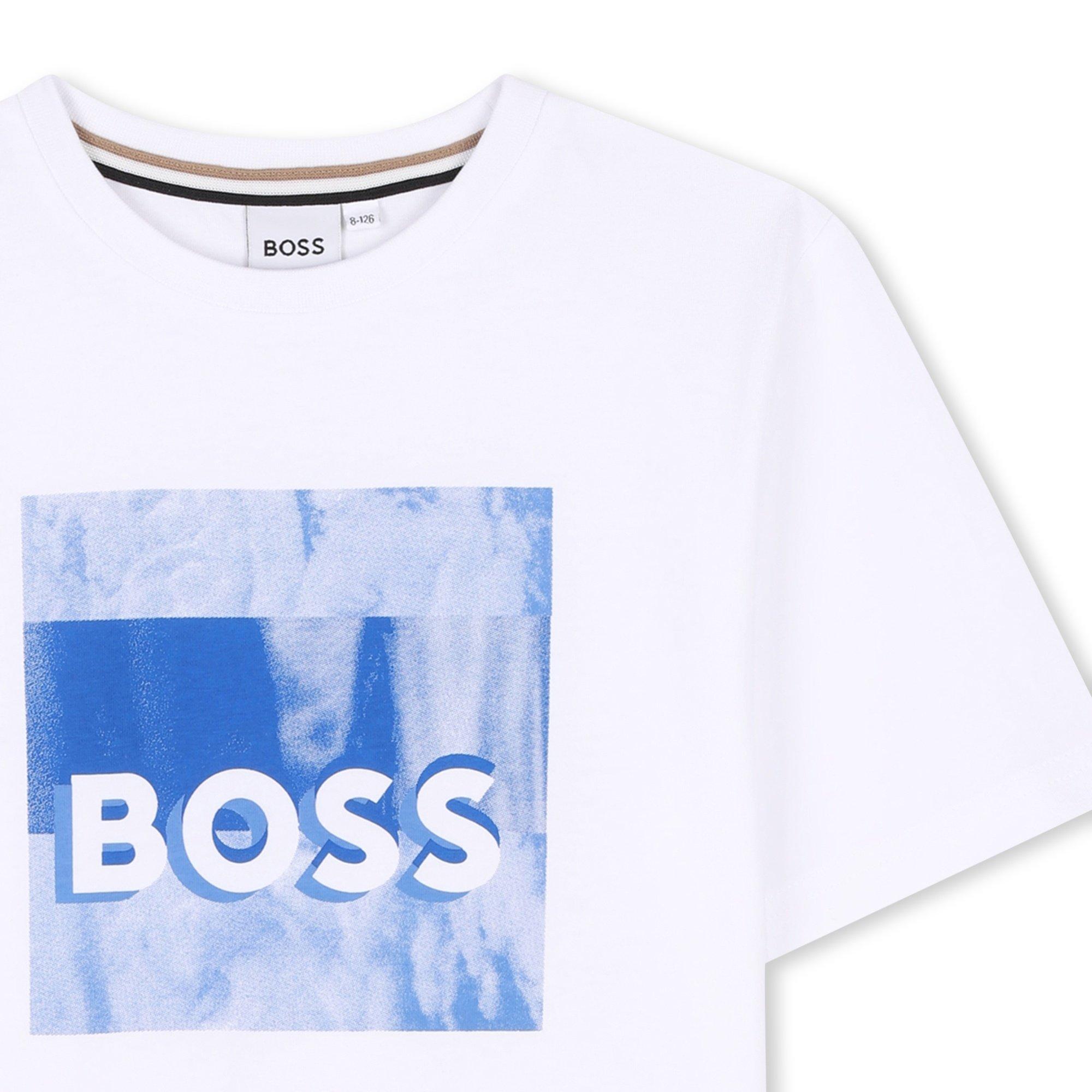 Weiß - Boss - Kids Woven Cloud Logo T-Shirt - 3