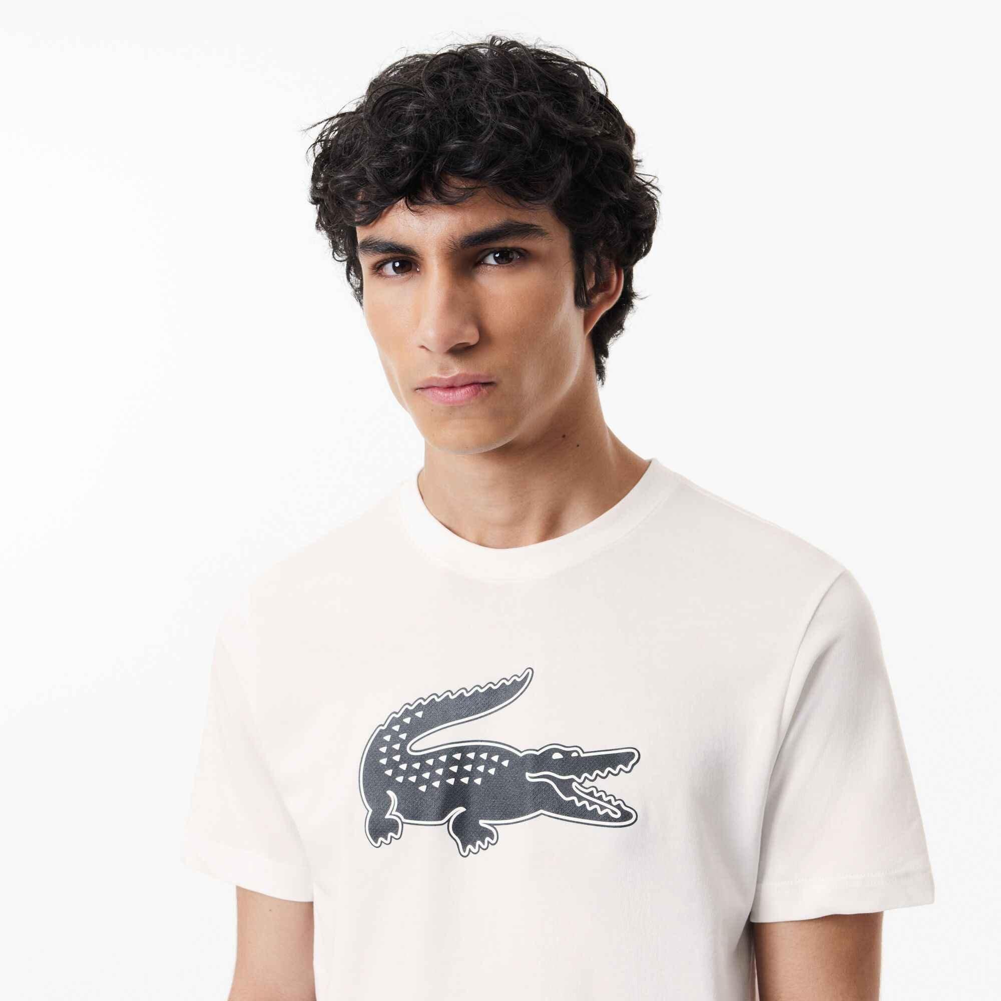 White AU8 - Lacoste - Large Croc II T Shirt - 5