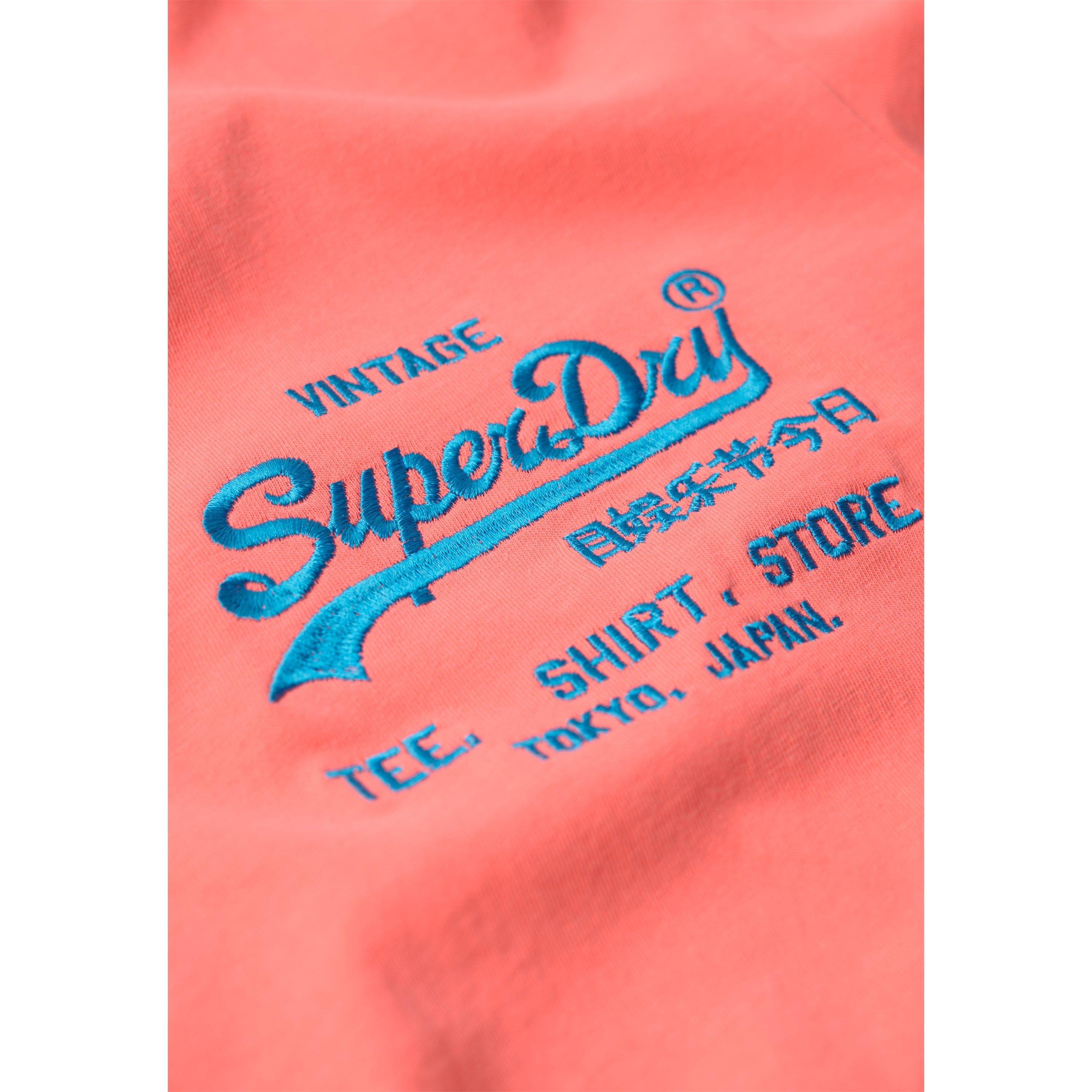 Neon Red - Superdry - Men's Neon Vintage Logo Regular Fit T-Shirt - 4