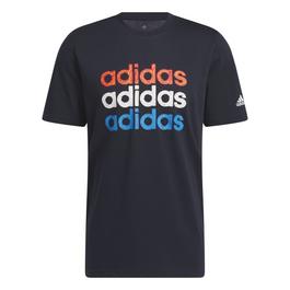 adidas Multi Linear Sportswear Graphic T Shirt (Short Sle Mens