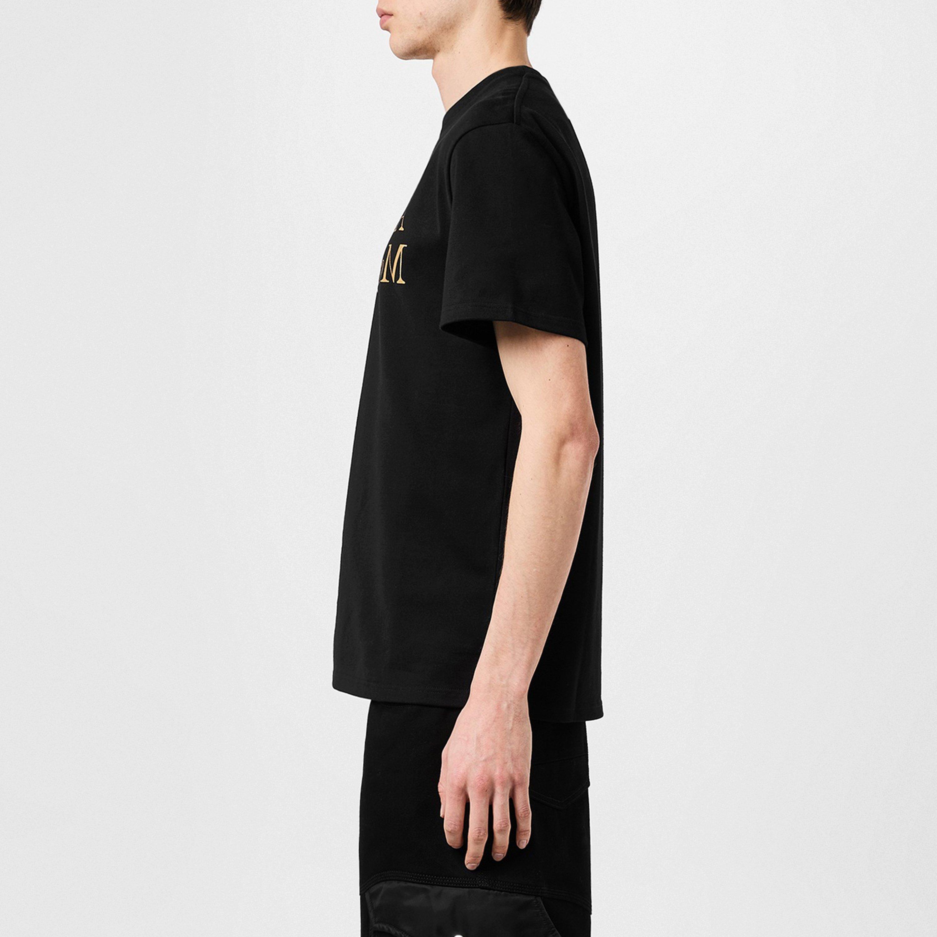 Alexander Mcqueen Black T-Shirt With Subtle Tonal Emblem FEAR OF