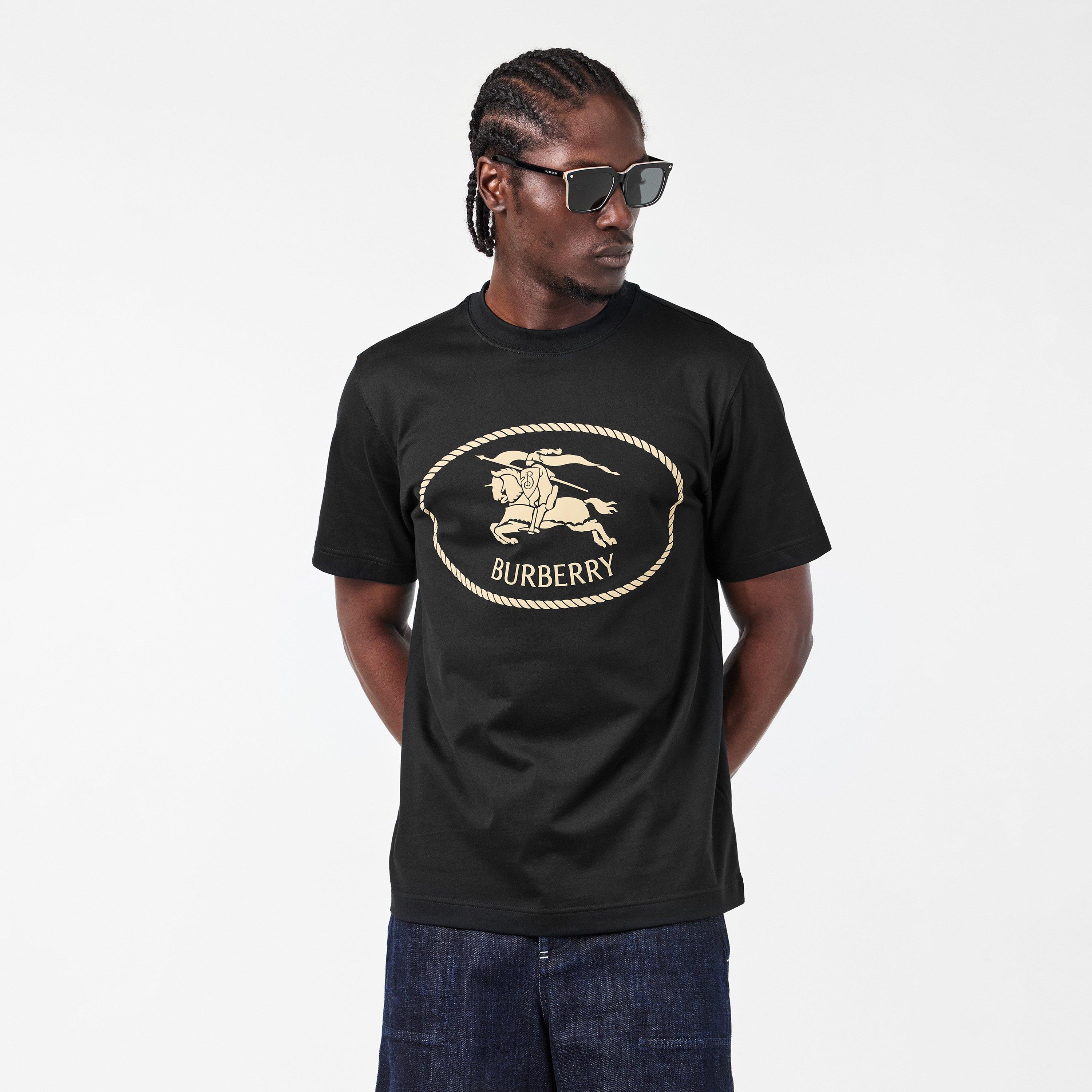 Black - Burberry - Men's Regular Fit T-Shirt - 3