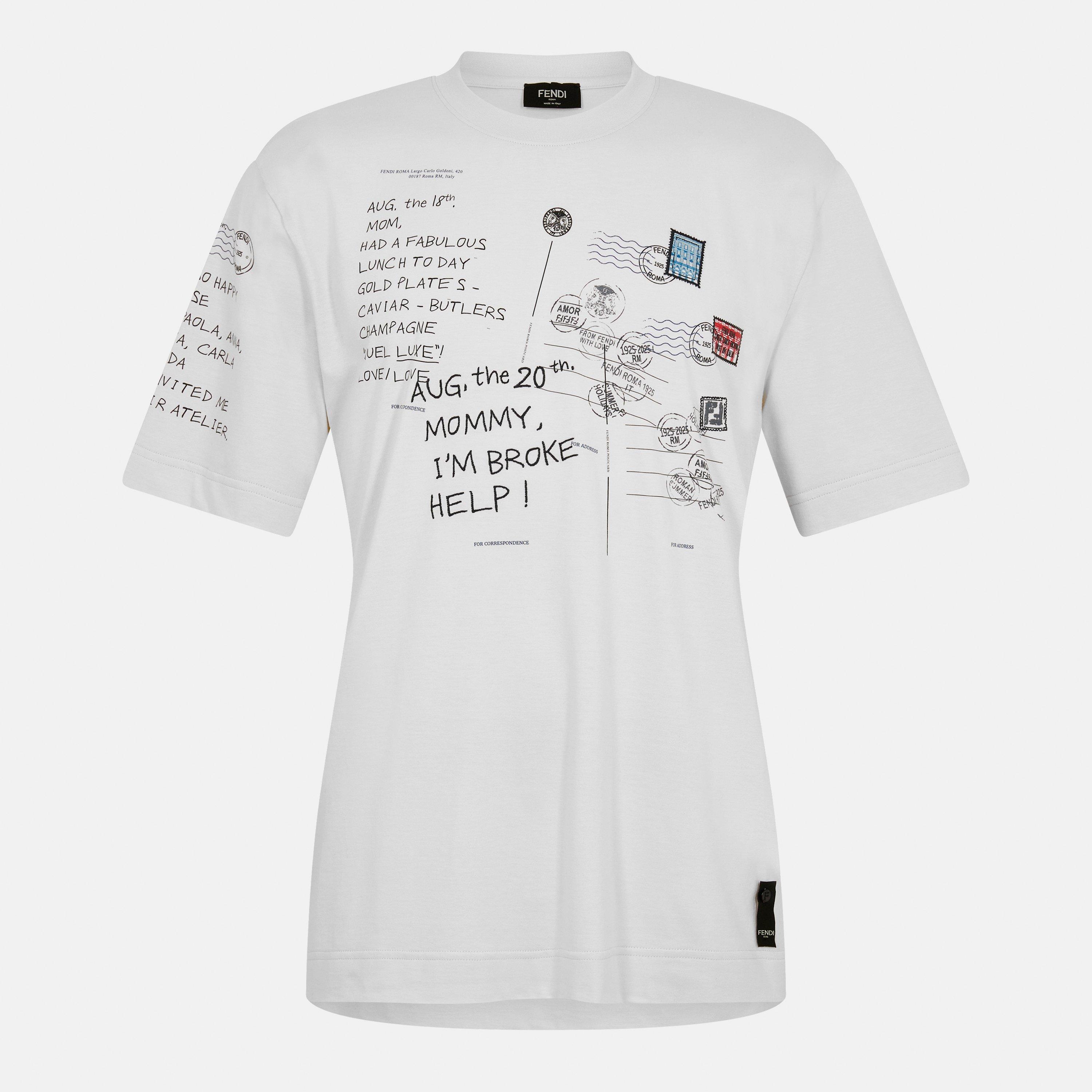 Fendi Men's Postcard T-Shirt - White - X Large