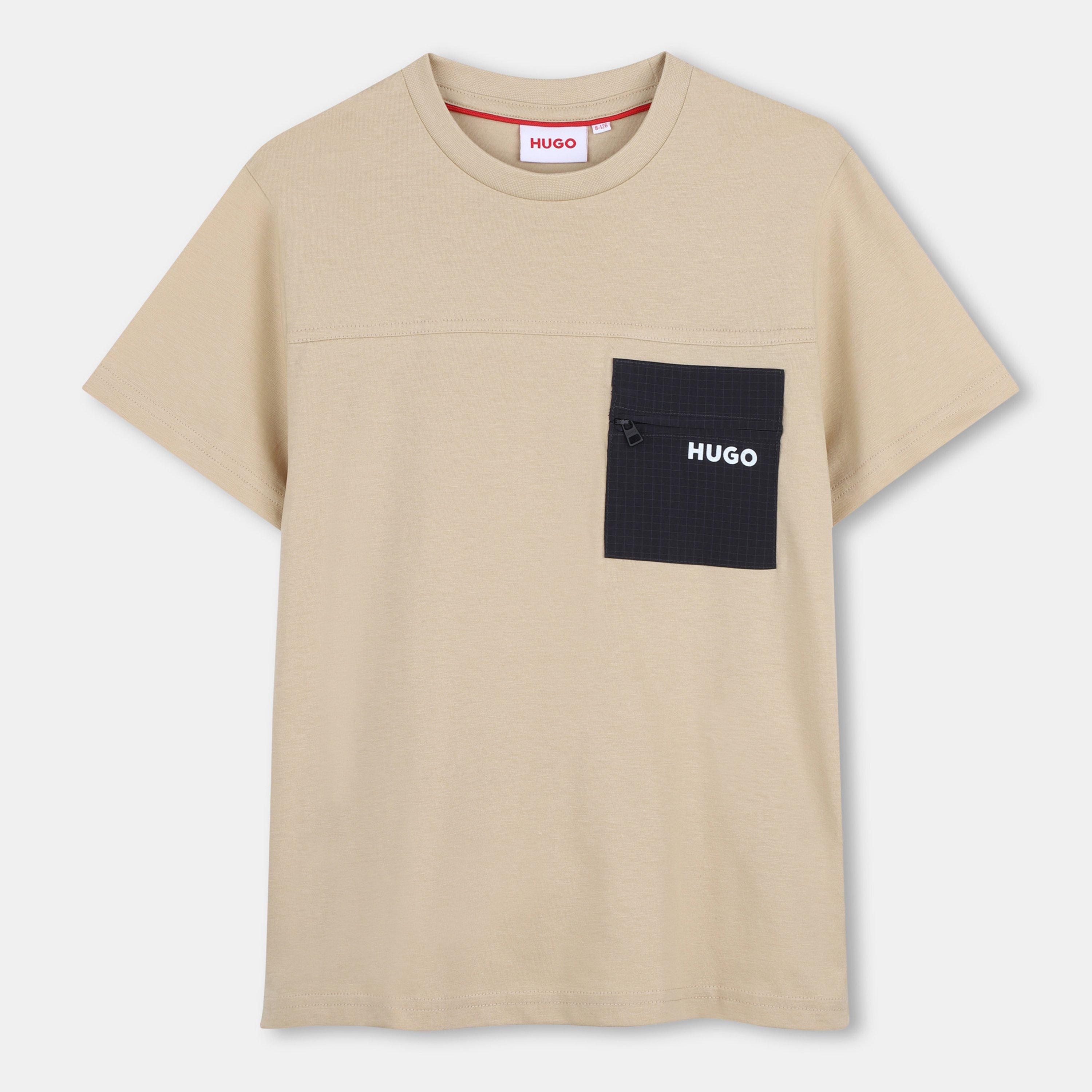 Hugo Boys Kids' Pocket T-Shirt - Stone 249 - 12Y
