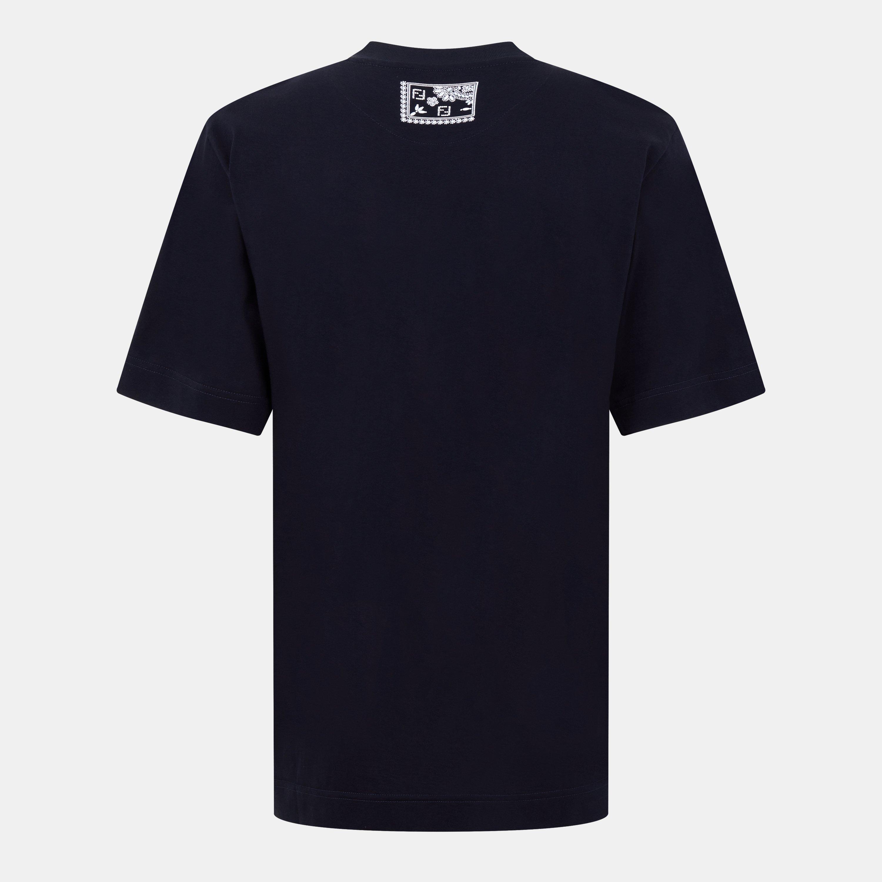 Blue - Fendi - Men's Bandana Regular Fit T-Shirt - 2